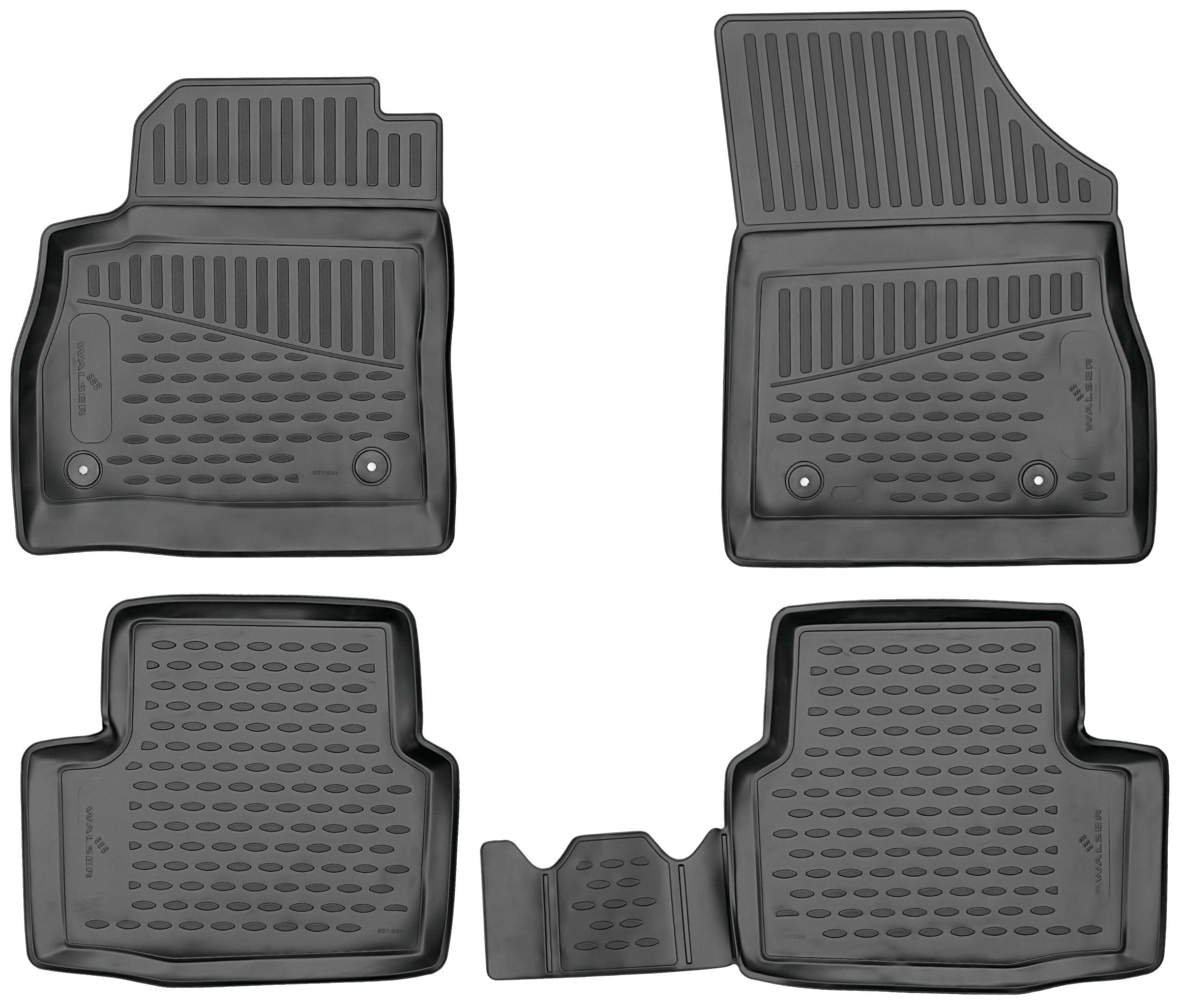 Walser XTR Gummi Fussmatten Auto für Opel Astra K/Astra K Sports Tourer (B16) 2015-2022, 100% passgenaue Auto Fußmatten, robuste Universal Fußmatte Auto, Gummimatten Auto, Auto Fussmatten Gummi