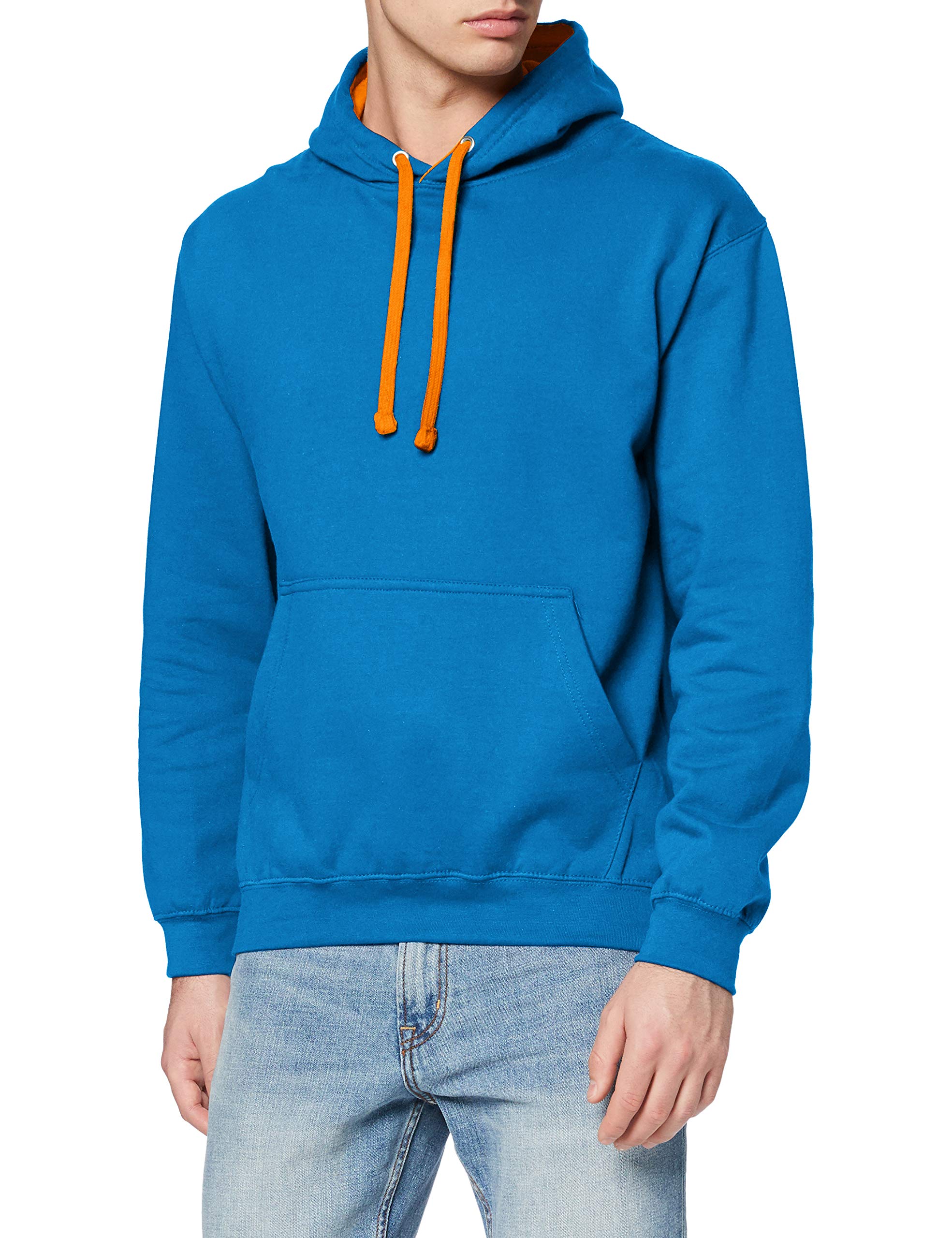 Just Hoods Unisex Bleu Hooded Sweatshirt Varsity
