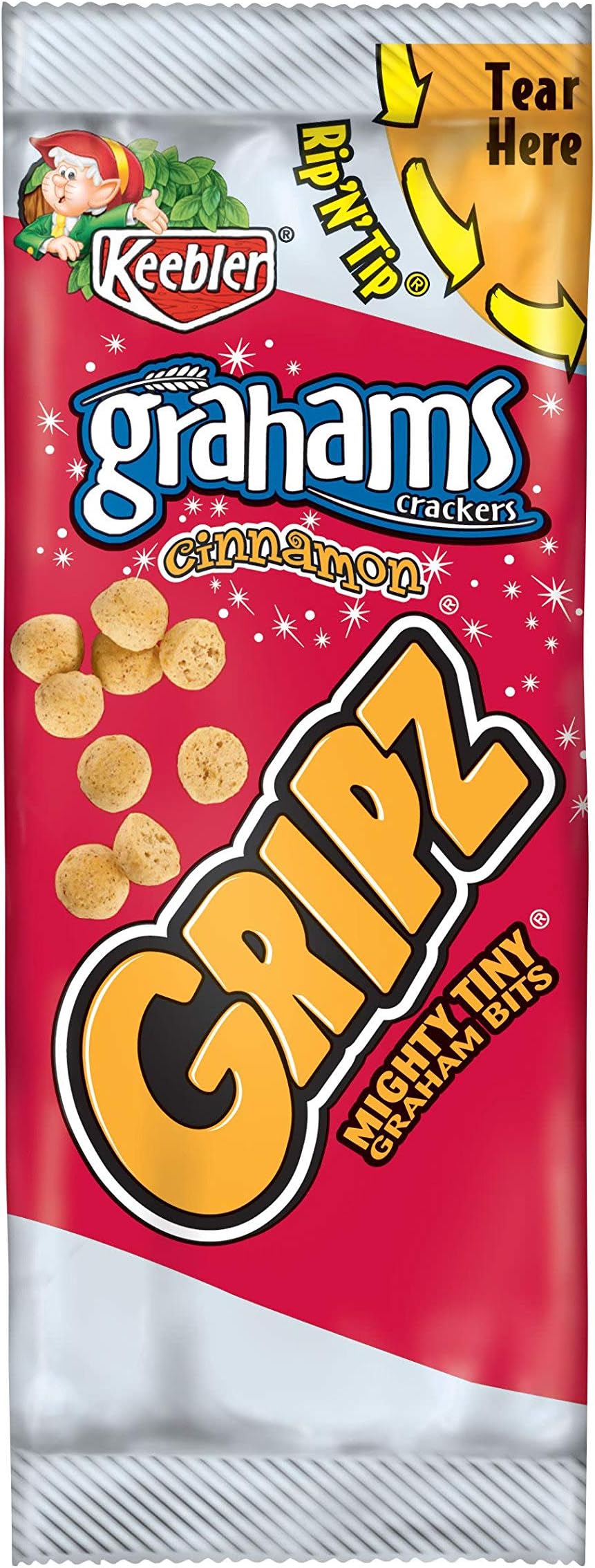Kellogg's Keebler Grahams Crackers, Gripz Cinnamon, 0.9 Ounce, 150 Count