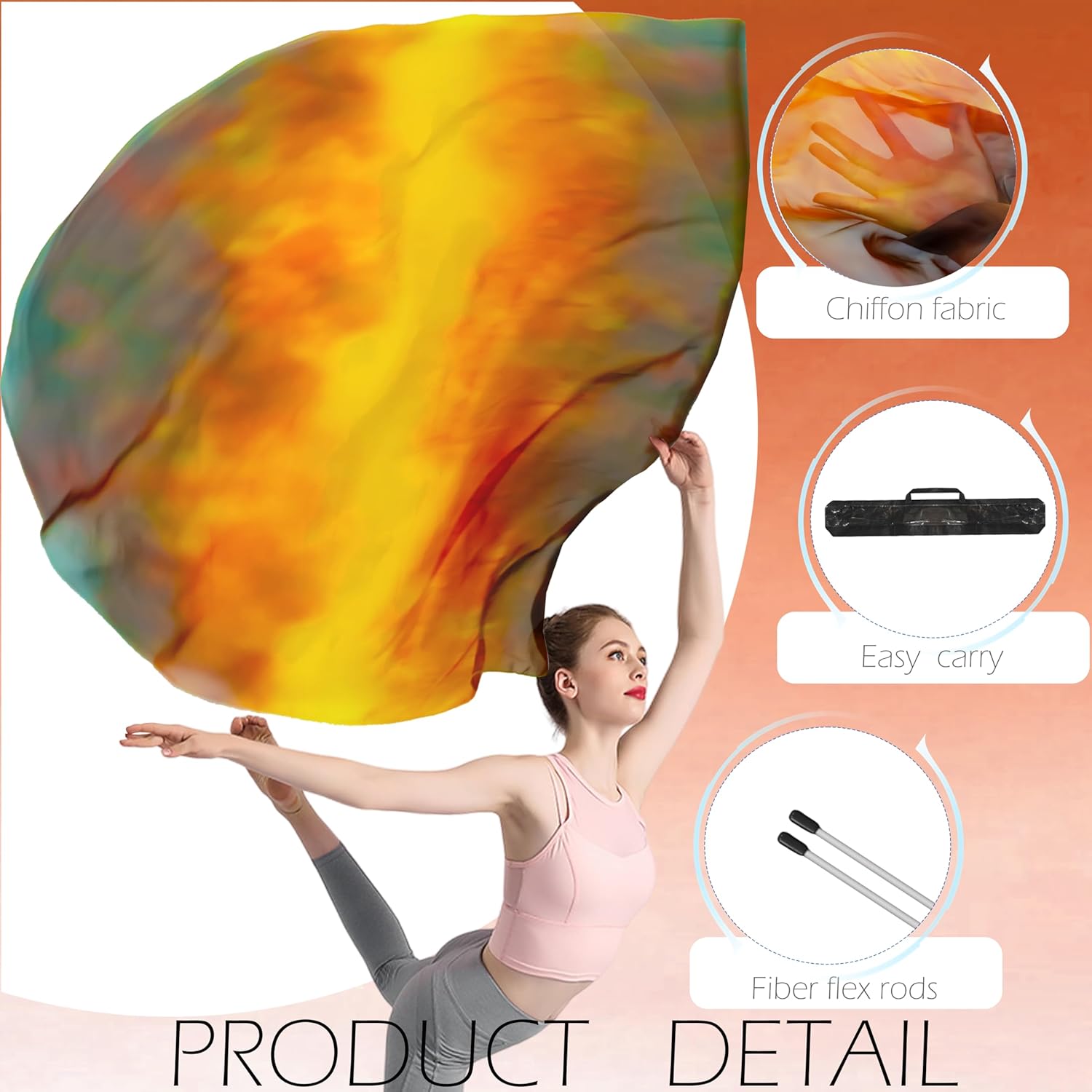Wuchieal 55" Pack of 2 pcs Worship flags,Color Guard Flag,banderas de danza cristiana,Praise Dance Flags for Worship Dance -HY#BLACK RED YELLOW