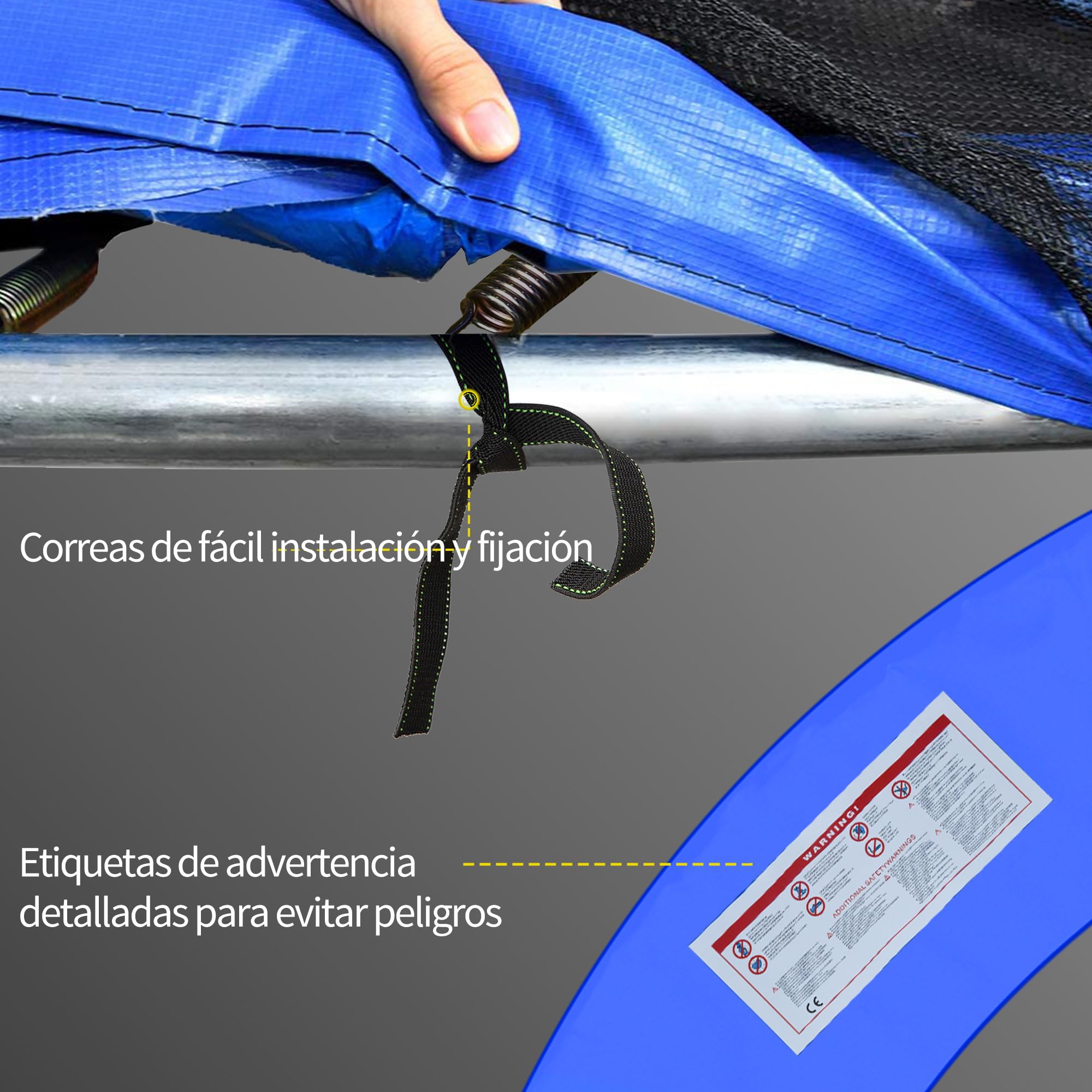 HOMCOM Cubierta de Protección Acolchada Borde de Seguridad para Trampolines Cama Elástica con Diámetro Ø244 cm Multicolor