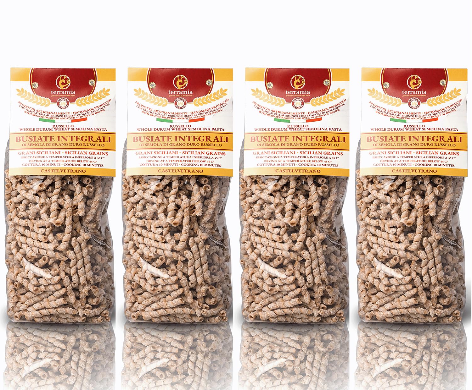 Busiata Nudeln, 12 Packungen à 500 g, 3 Weizensorten | 4 Packungen Hartweizen| 4 Packungen Tumminia-Weizen| 4 Packungen Russello-Weizen