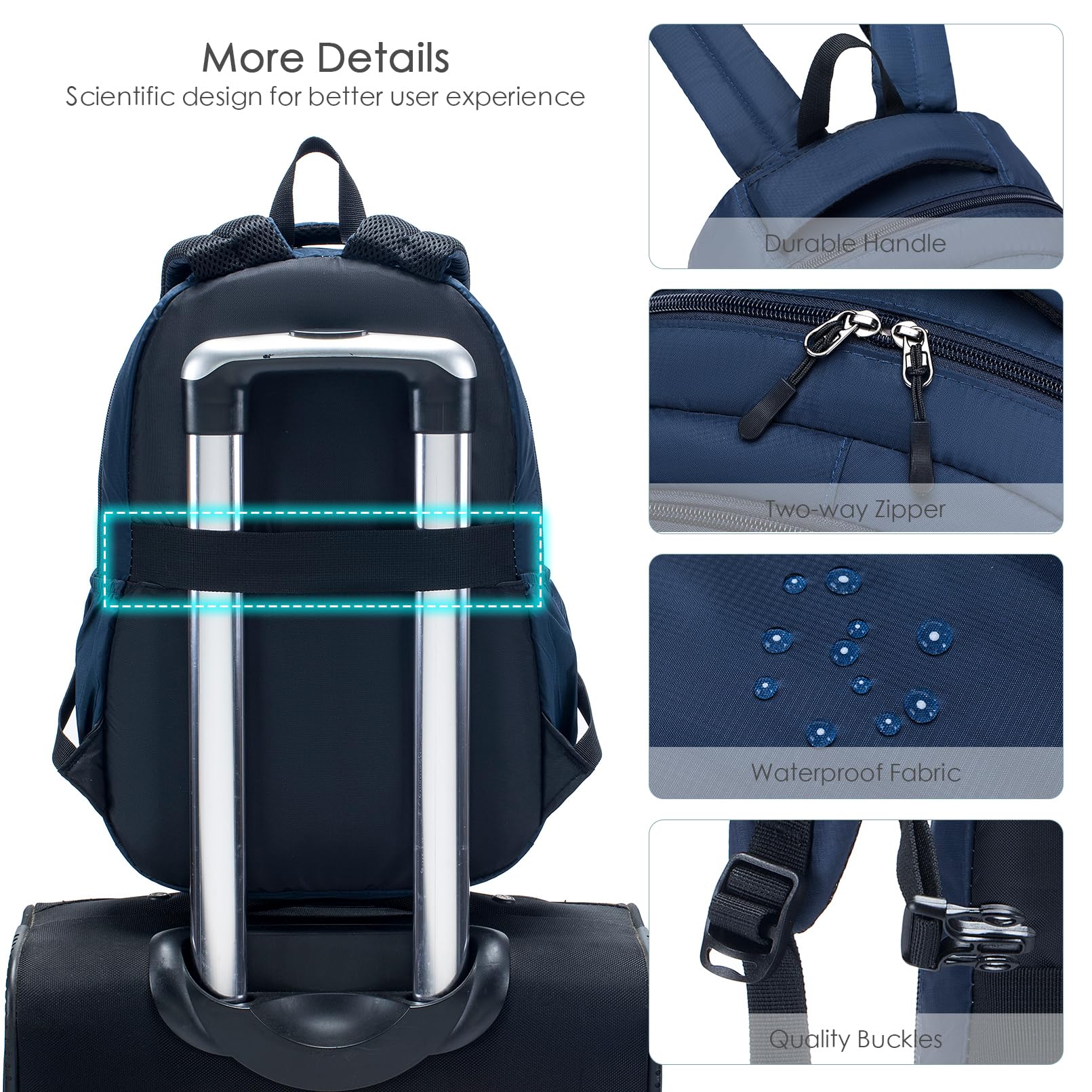SPAHER Zaino da Viaggio Aereo Bagaglio a Mano 40x30x15 British Airways Iberia Zaino Scuola Piccolo Travel Backpack 20L Cabin Bag Zaini Sportivo Donna Uomo Nero per Università Lavoro Ufficio