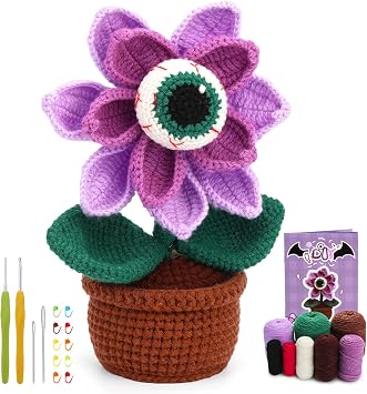 Yizzvb Crochet Kit for Beginners, Complete Crochet Kit for Starter Crochet Starter Kits for Adults with Step-by-Step Video Holiday Decorations Tutorials Crochet Animal Kits for DIY Craft Supplies