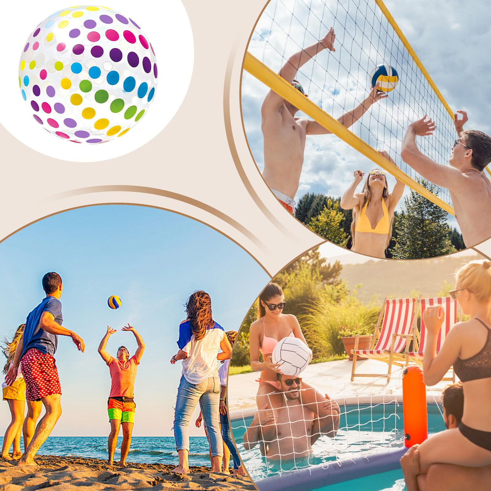 Piłka Plażowa muchiwana | Dmuchane Piłki Plażowe do Basenu - Pływająca Zewnętrzna Do Gier Wodnych I Zabawy Na Camping Jeziorem Na Urodziny Chłopców Imprezy Zewnątrz Dla Rodziny I Szkoły