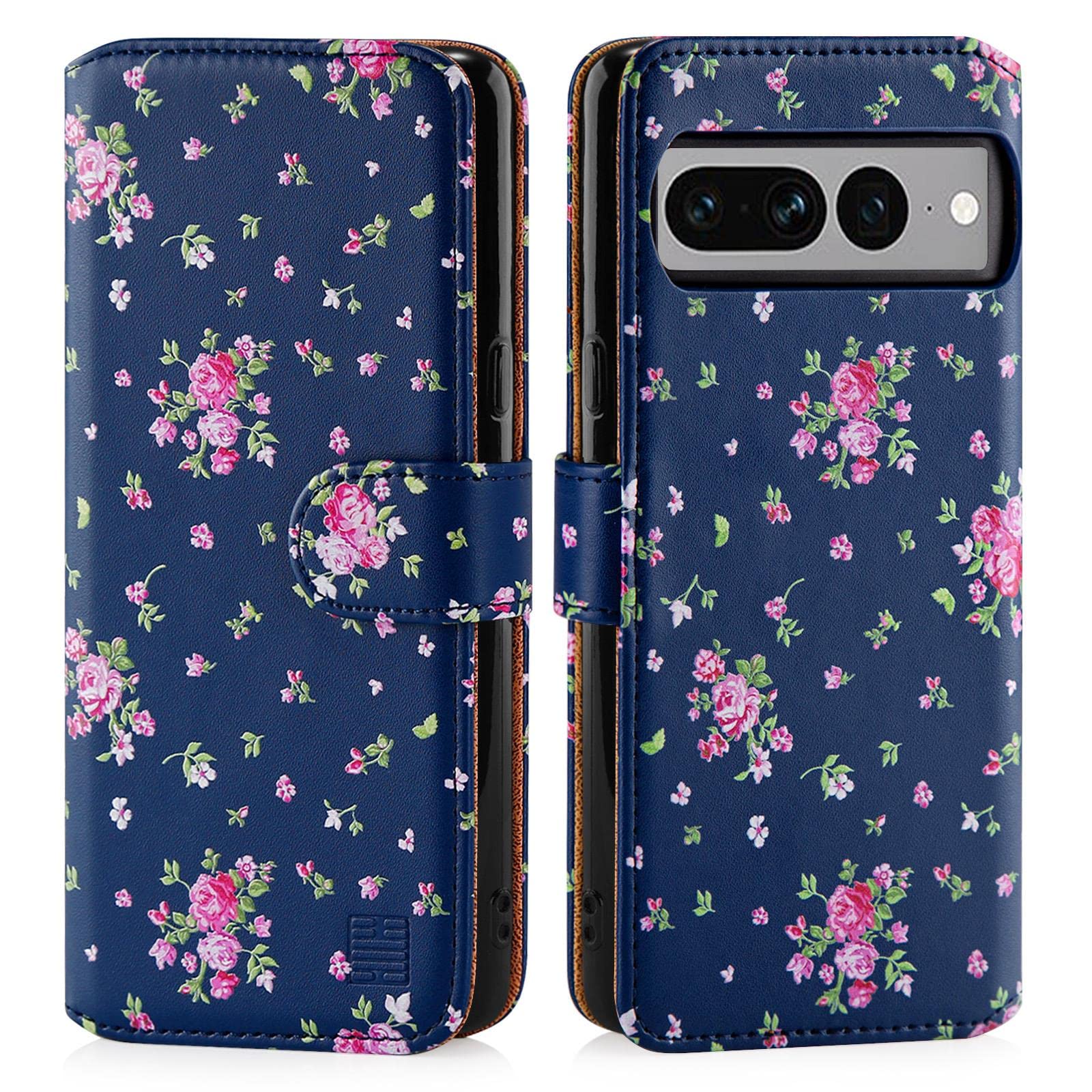 32nd Custodia a Portafoglio in Pelle PU per Motorola Moto E22 & Moto E22i, Case con Slot per Sched di Blocco RFID, Chiusura Magnetica e Supporto Integrato - Blu