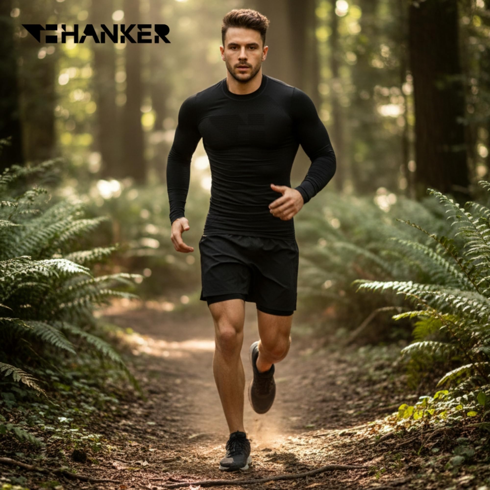T-shirt thermique de sport de compression unisexe | Manches longues Ajustement idéal pour le cyclisme, la course à pied et le trail running