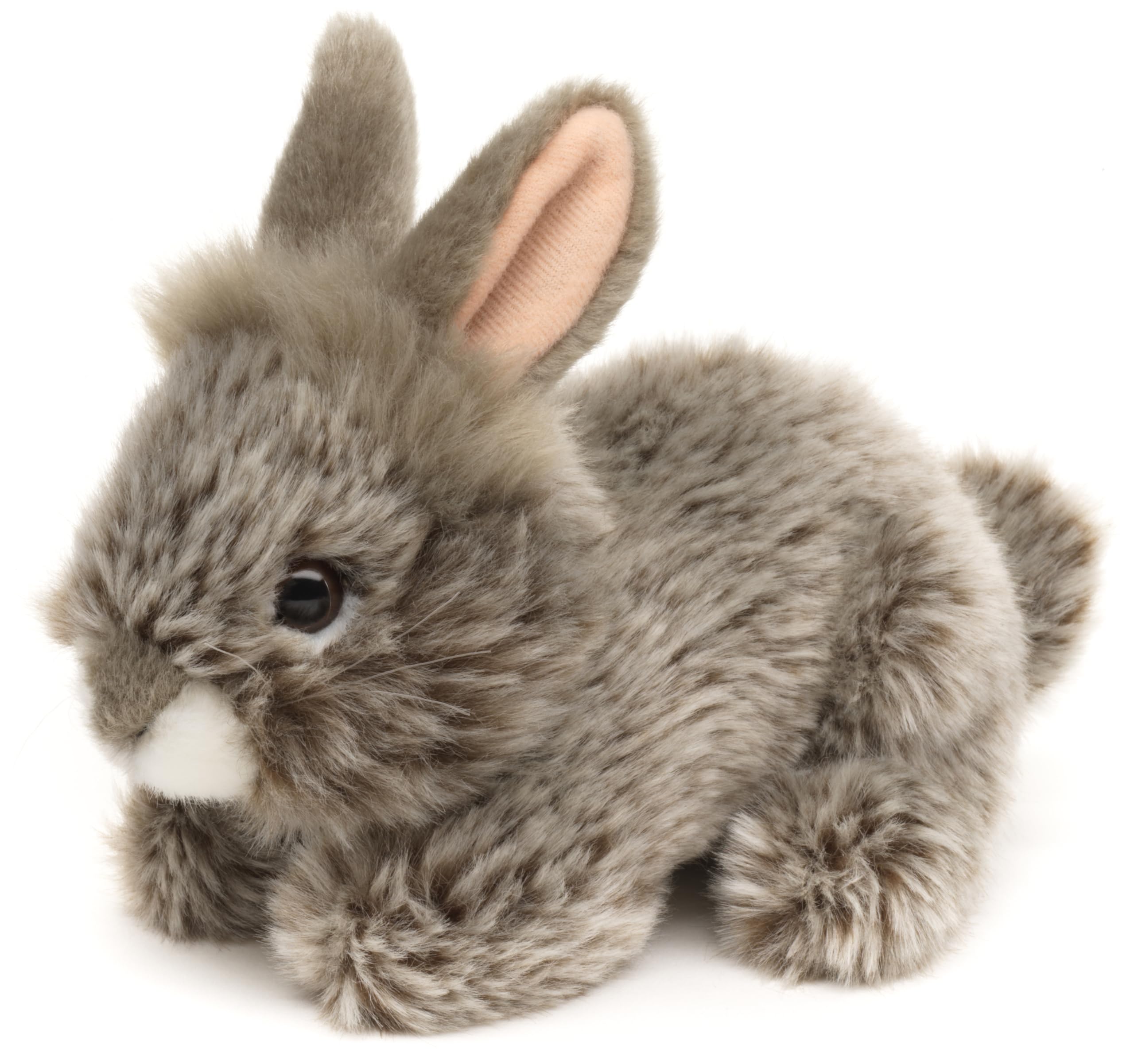 Uni-Toys - Angora Rabbit Grey, Lying Down - 18 cm (Length) - Plush Rabbit, Rabbit - Plush Toy, Cuddly Toy