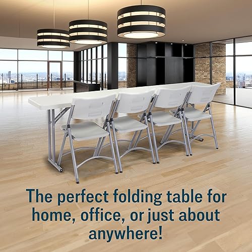 Miniatura 4 de Mesa plegable rectangular para seminarios, por National Public Seating, Gris, 1