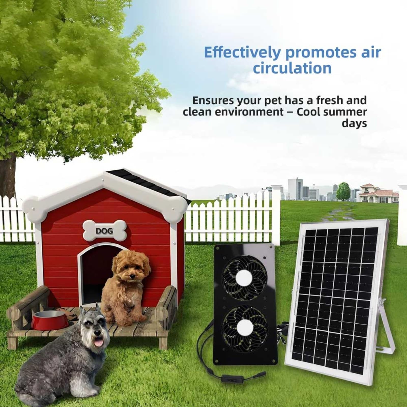 Kit ventola di scarico ad energia solare, 15 W/30 W, 430 CFM, motore brushless ultra silenzioso, pannello IP67, per serra, pollo, camper, capannoni, ventilazione, 20,3 cm (15 W)