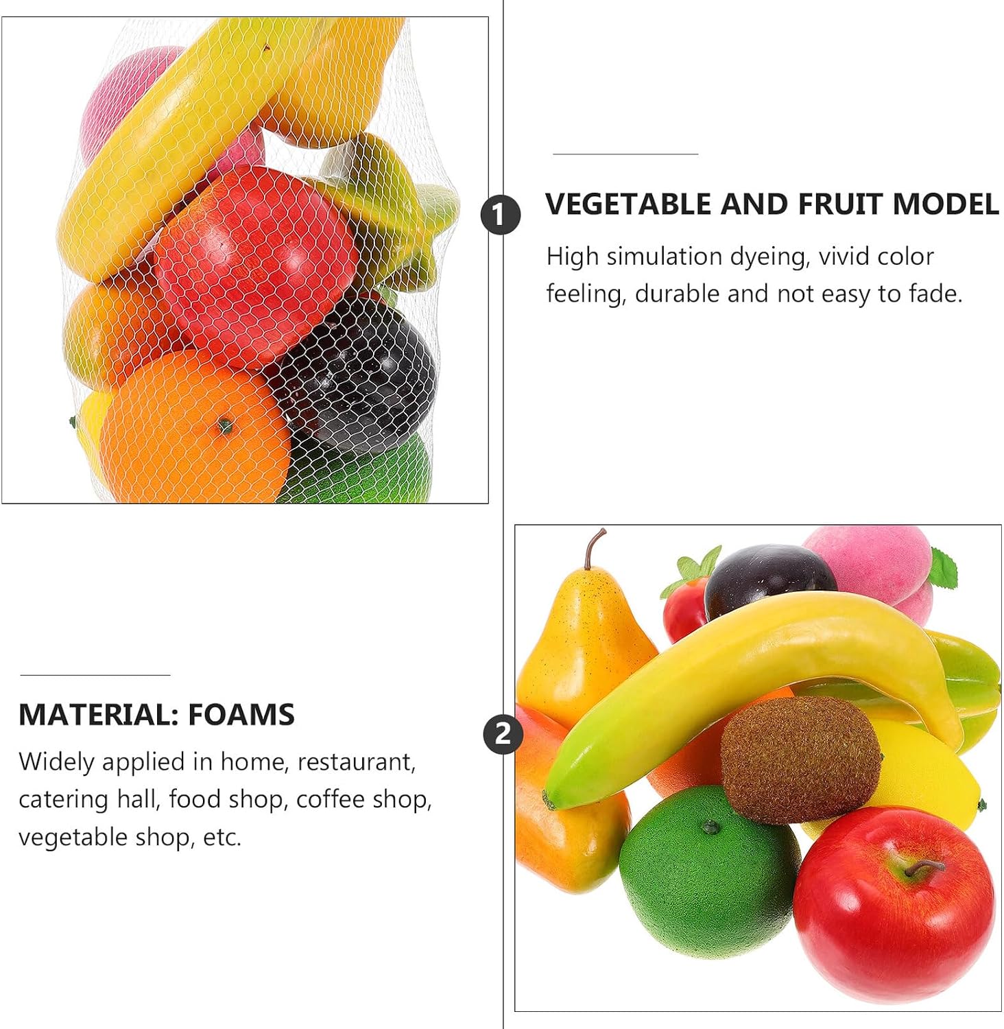 12pcs Artificial Foam Fruits Set Realistic Fake Fruit Decorations for Photography Props and Restaurant Display Simulation Decorative for Home and Event Décor