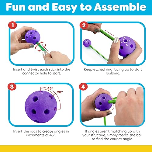 Miniatura 4 de POWER YOUR FUN Fun Forts Glow Fort Kit de construcción para niños paquete de 81 juguetes de construcción STEM que brillan en la oscuridad tienda de