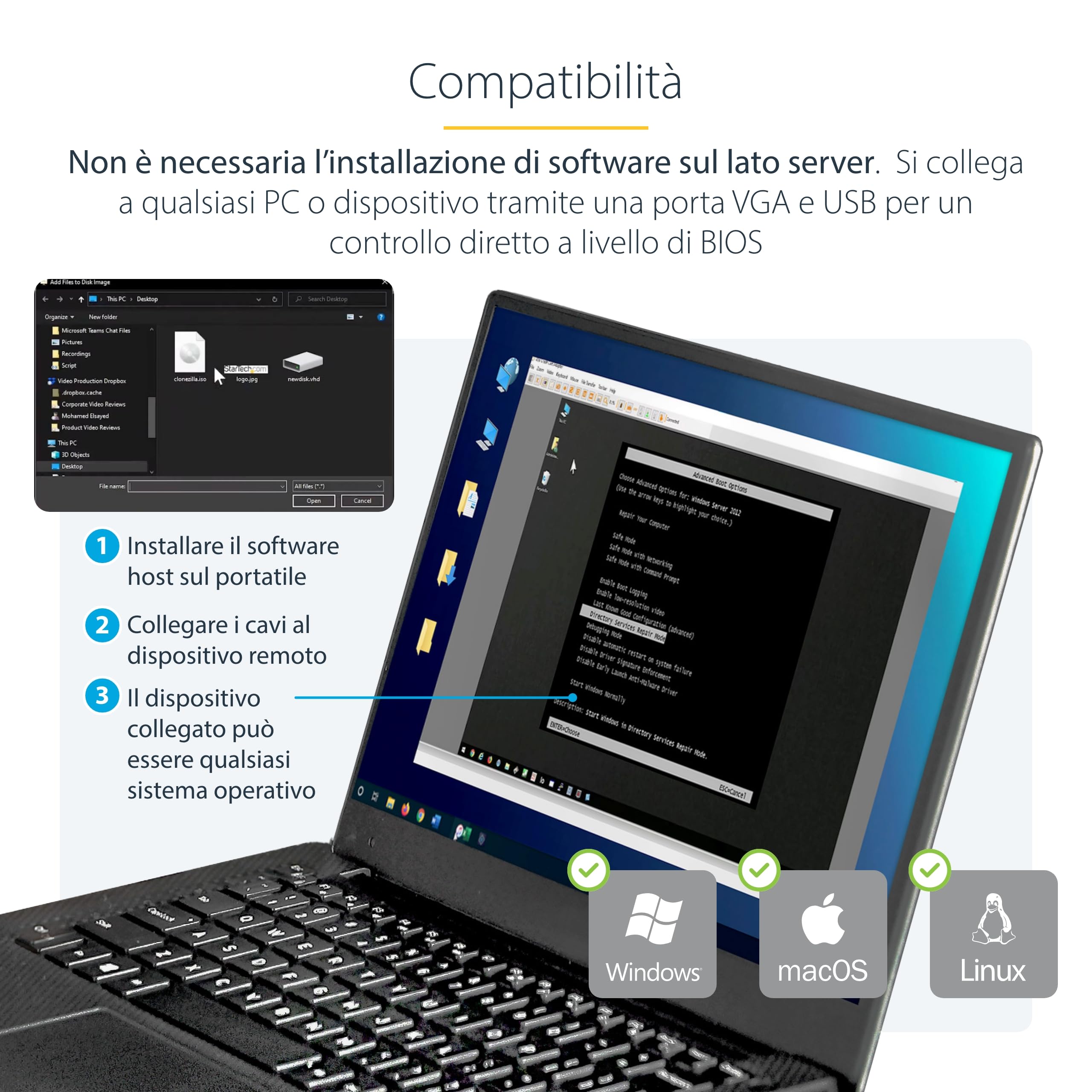 StarTech Adattatore Crash Cart Robusto, Console KVM USB/VGA (NOTECONS02X) | Alloggio robusto e resistente, Trasferimento file, Acquisizione video, Ideale per uso sul campo
