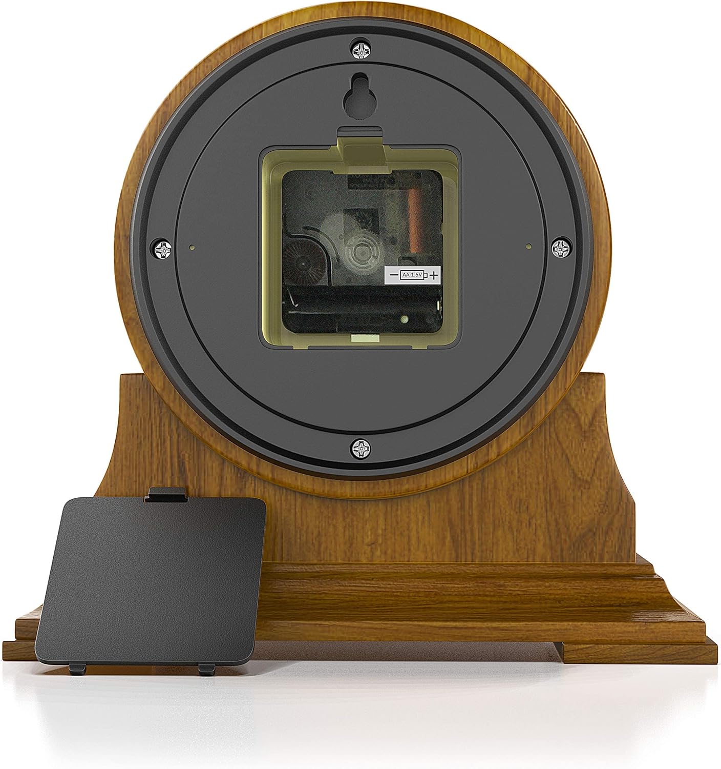 Mantel Clock for Living Room - Decorative Wood Mantle Clock Battery Operated - Silent Wooden Mantle Clock for Living Room Decor Above Fireplace Mantel, Office, Table, Shelf & Home Décor Gift 9x8.5