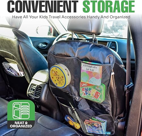 Miniatura 6 de Protectores Auto respaldo de asiento Kick Mat + 4 grandes bolsillos organizadores by Lebogner. Fundas para asientos para la parte posterior de tu