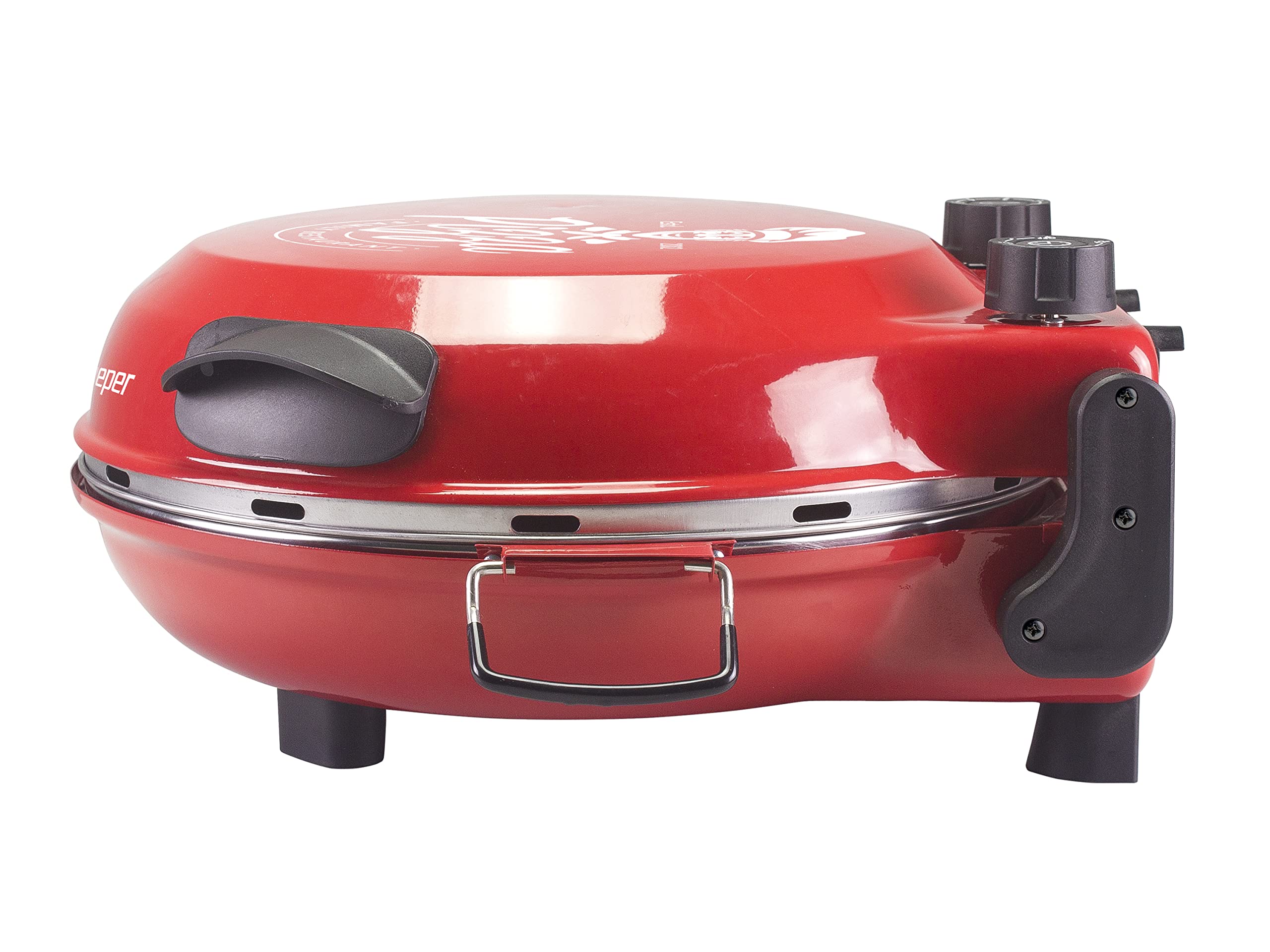 BEPER P101CUD300 Horno de Pizza con Placa Refractaria Extraíble - Horno de Pizza Eléctrico con 5 Planos de Cocción y Temporizador