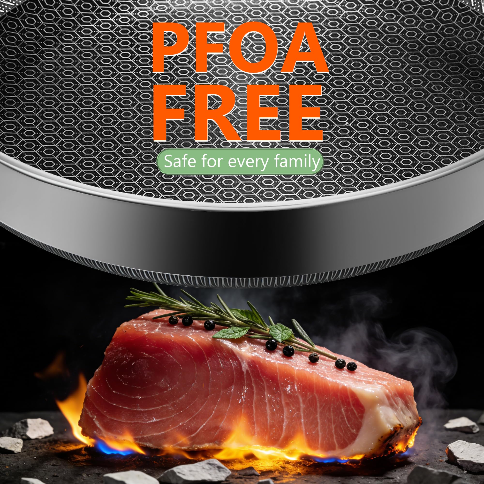 Vocvee 12" Non Stick Frying Pan - Oven & Dishwasher Safe -5 Vocvee 12" Non Stick Frying Pan - Oven & Dishwasher Safe -5