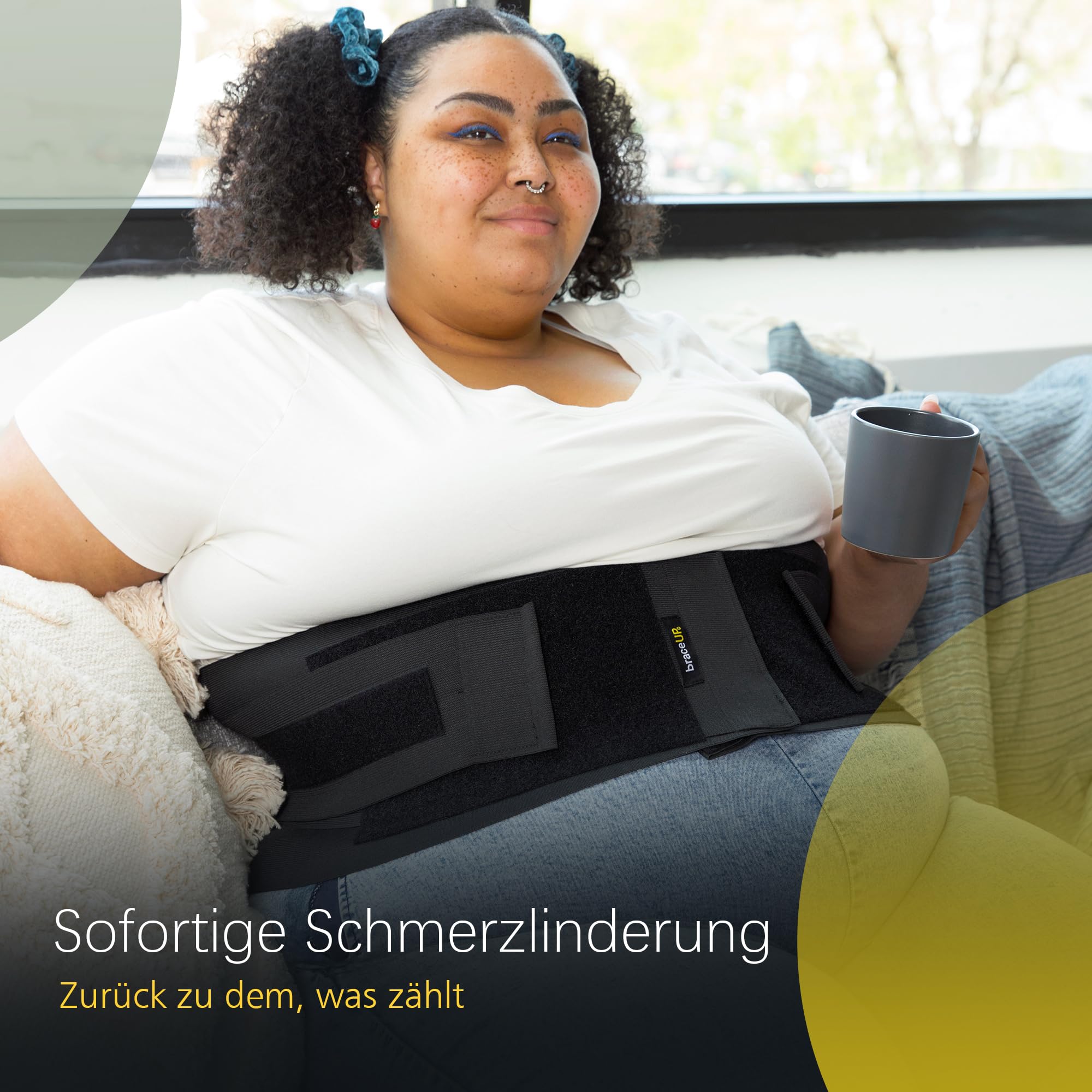 BraceUP Rückenbandage in Übergröße für Frau und Mann - 3XL bis 5XL Extra große untere Rückenstütze mit Riemen und Kompression, Unterleibsbinde in Übergröße (3XL)