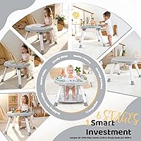 Vista 5 de Time Followers® 6 en 1 Centro de Actividad para Bebé Saltadores y Rebotadores 4 Etapas Estación de Pie para Niños Pequeños Regalo de Ducha