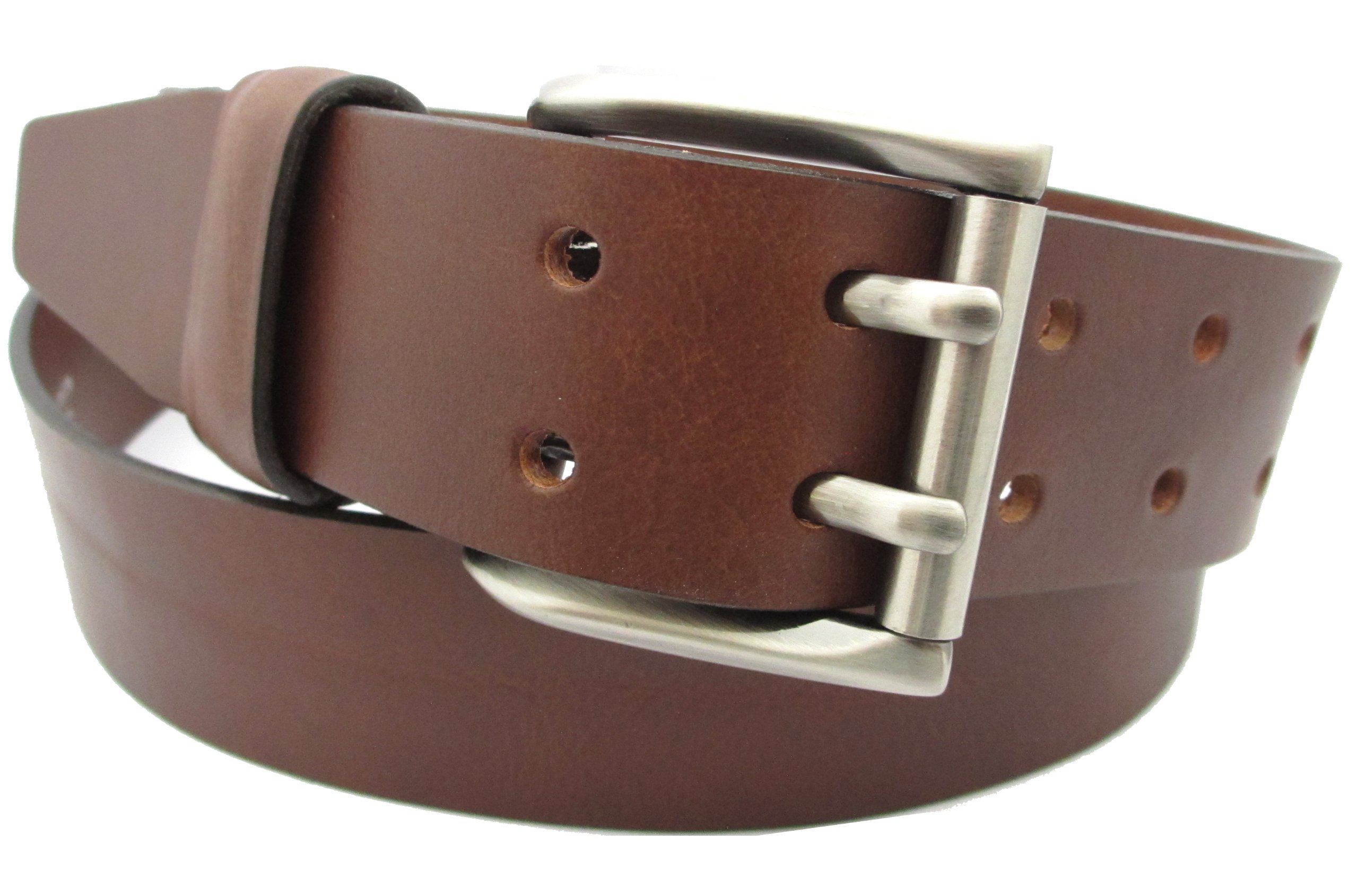 Herren leder Gürtel Vollrindleder - Doppeldorn - 38mm