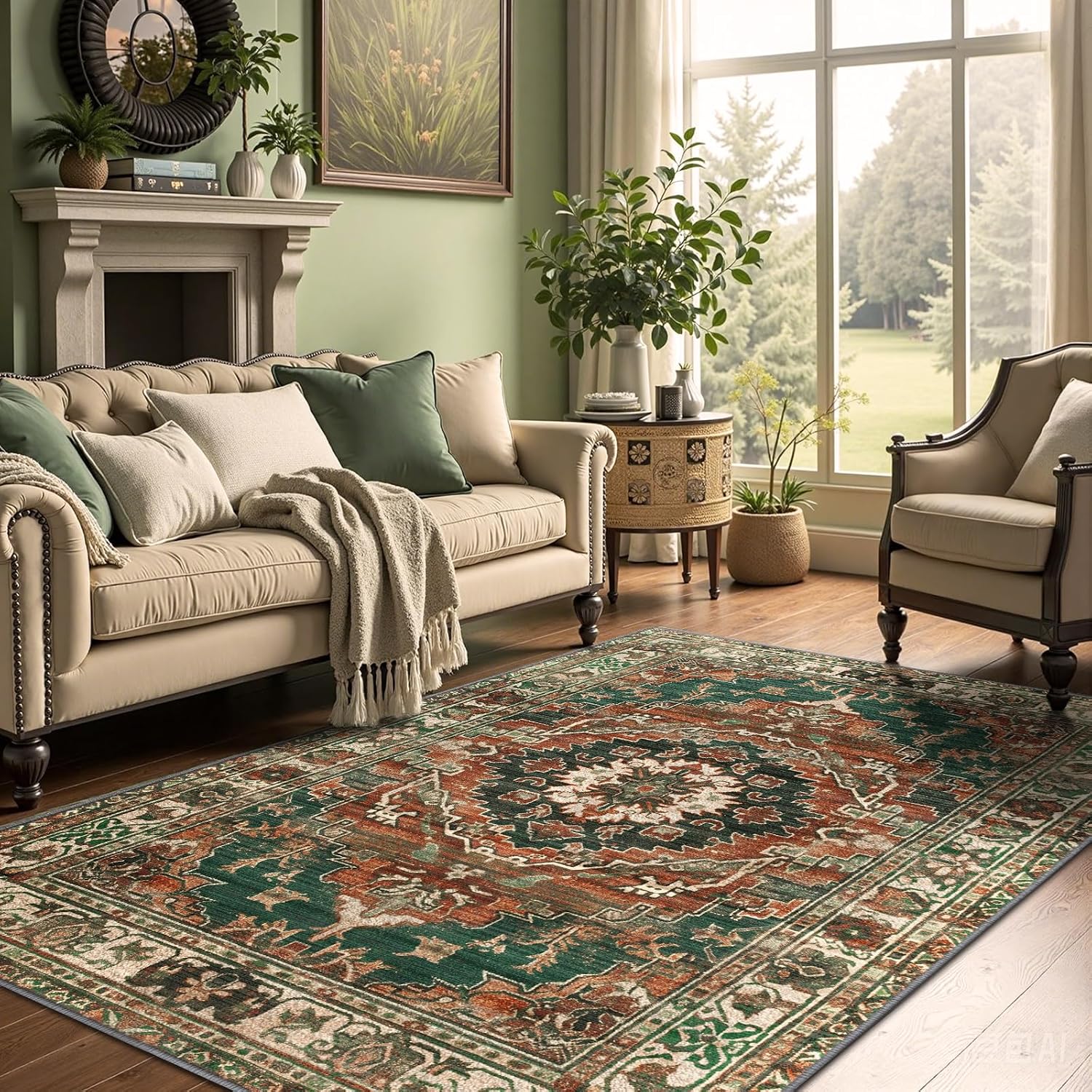 Floor Flair Tapis Antidérapant Lavable En Machine, Pour Salon, Chambre