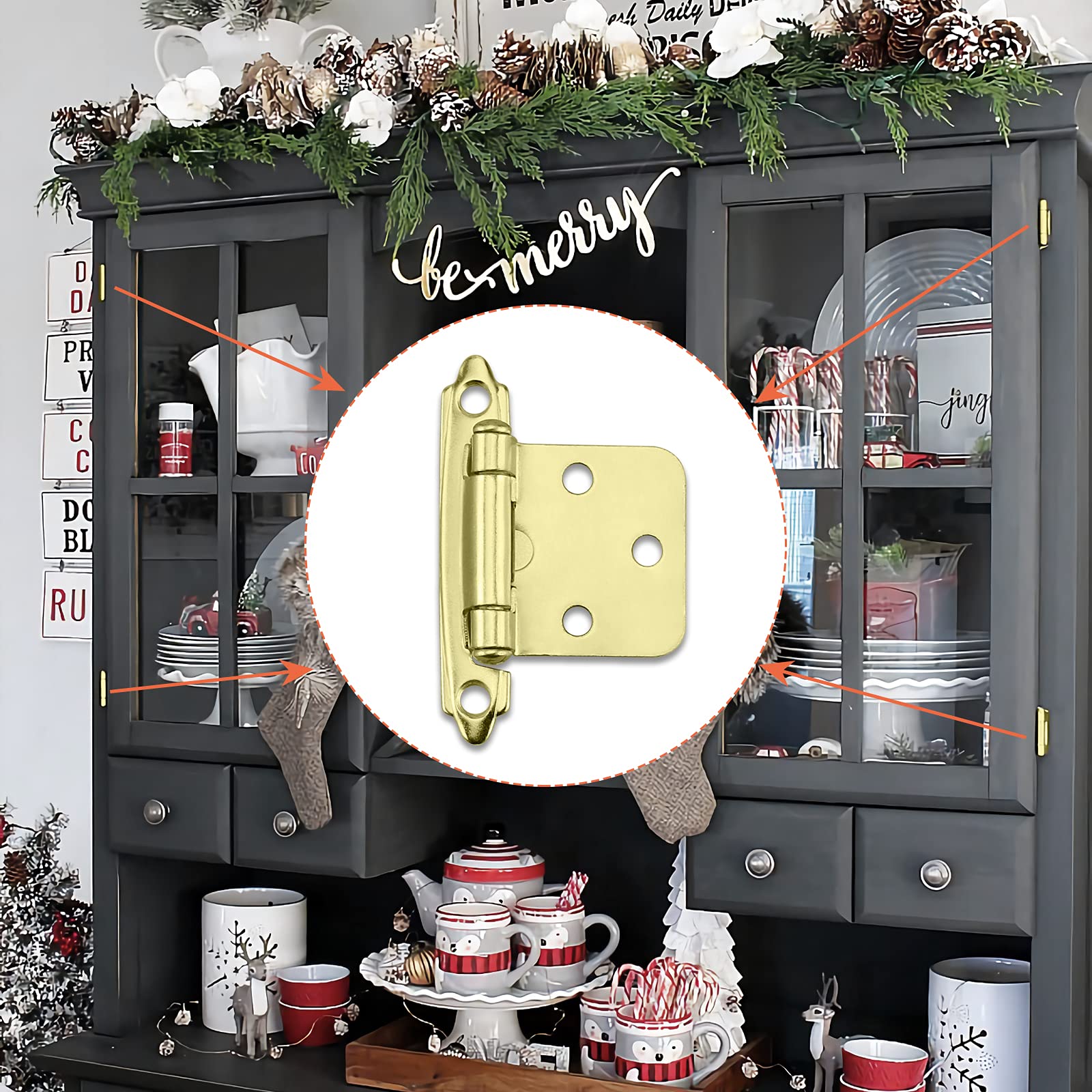 Buy homdiy 25 Pairs (50 Units) Brushed Brass Hinge Self Closing