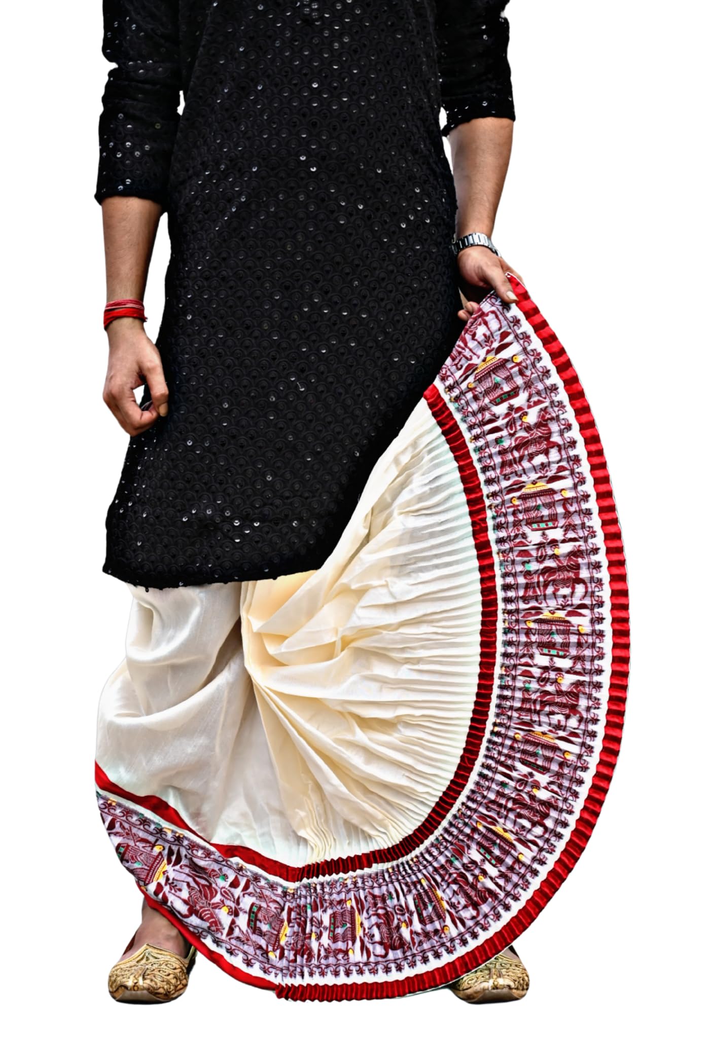 Madhubani/Jamdani Readymade Dhoti Pants (GC004) for Men – Mayur Puccha Design-image-26