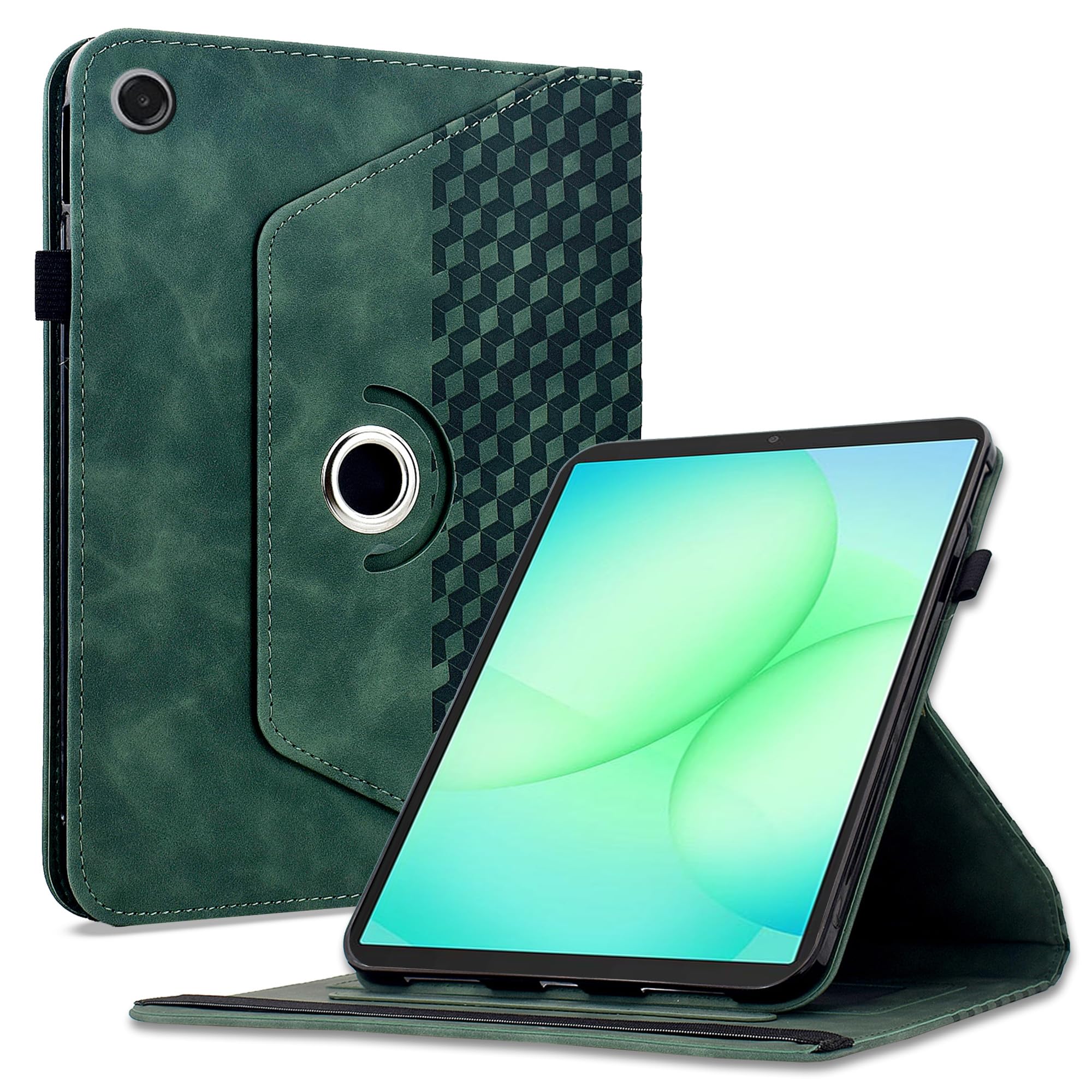 Vkooer 360 Drehbar Hülle Kompatibel mit Samsung Galaxy Tab A11+ Plus/A9+ Plus 11 Zoll 2023 SM-X230/SM-X236B, Schutzhülle Drehbar Ständer für Tab A11+ Tablet-Grün