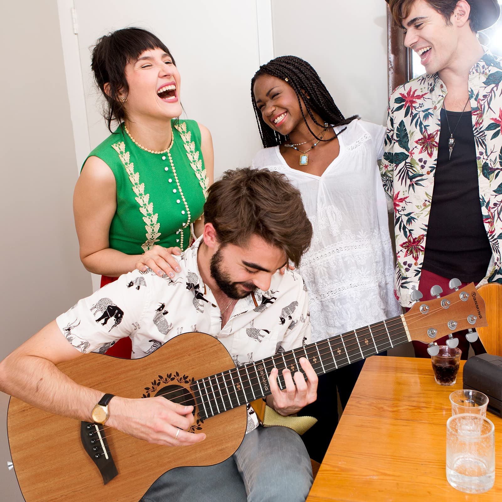 RANMING Baritone Ukulele 30 Inch Guitalele Baritone Guitar Ukelele 1/4 Size Mahogany Wood Uku Kids Guitar Ukalalee Kit with Gig Bag,Strings 6 String Ukuleles Set for Adult Boys Girls Beginners - Image 7