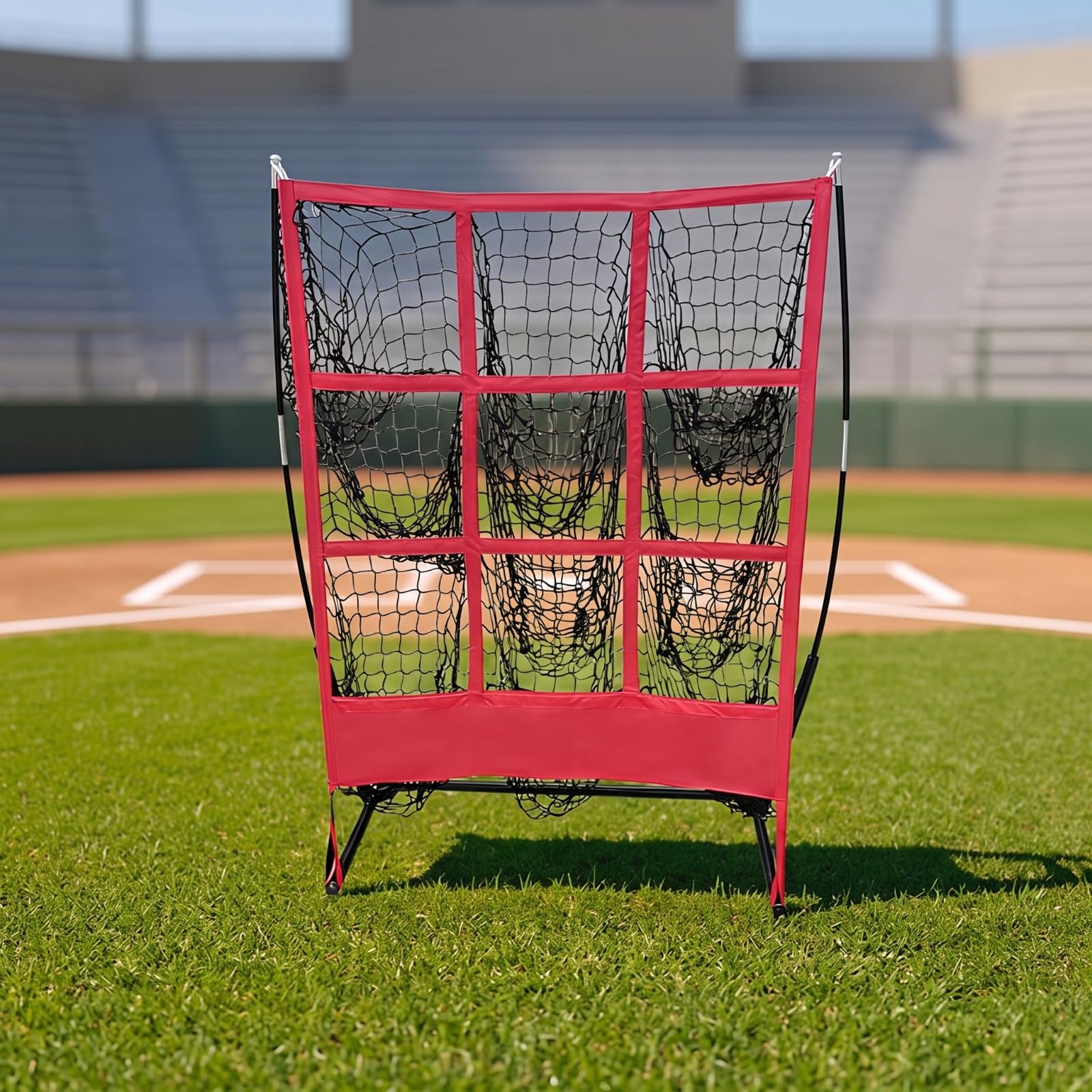Red Béisbol con 9 Secciones Portátil Bateo Resistente para Entrenadores, Jardín