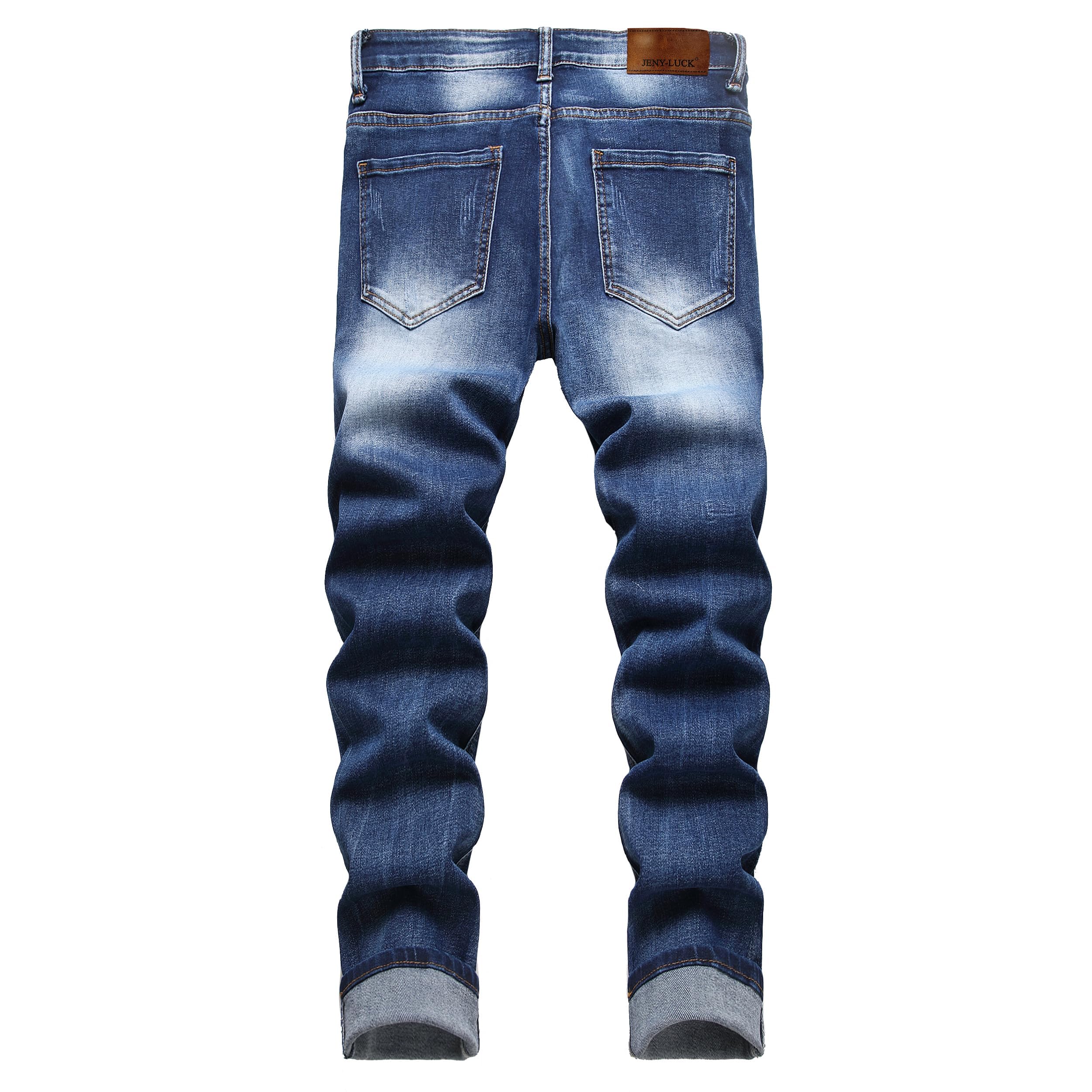 Pantalones vaqueros ajustados para hombre, ajustados, ajustados, ajustados, ajustados, ajustados, de cintura flexible, pantalones vaqueros informales, de diseño ajustado, pantalones vaqueros, F#azul 2