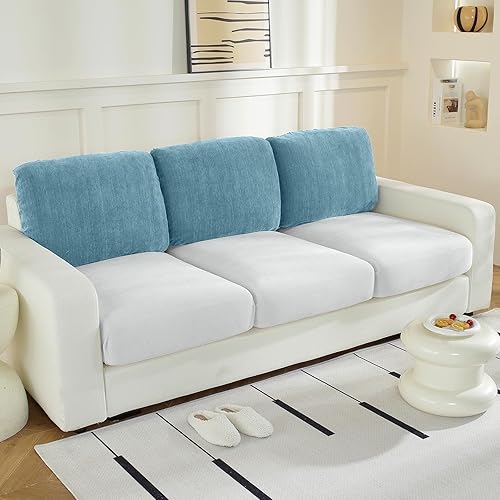 Miniatura 10 de Fundas de cojín para sofá modular en forma de L – Fundas de sofá de felpilla más suaves lavables, fundas elásticas antideslizantes para sofá y Gris