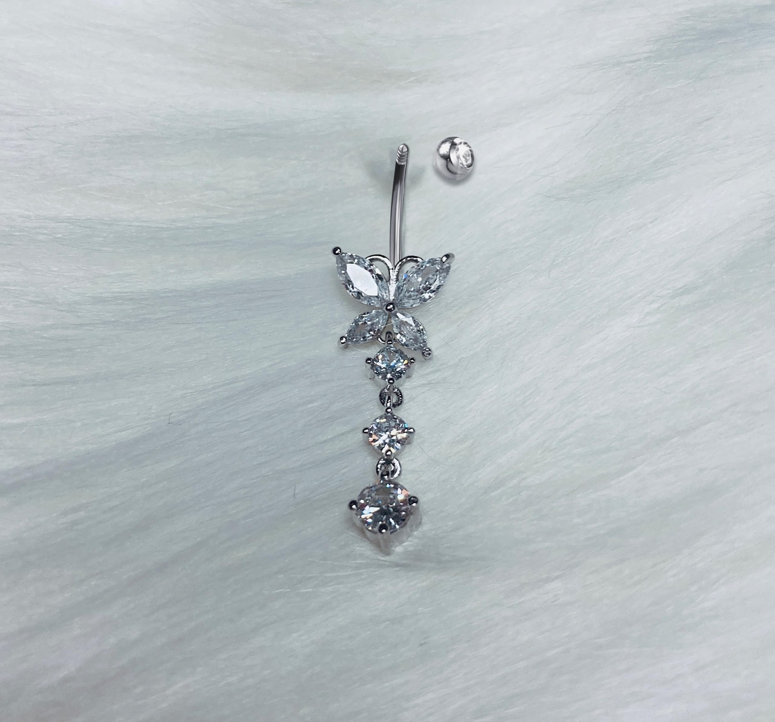 AceFun piercing ombligo Plata de ley 925 6mm 8mm 10mm 12mm genuino S925 esterlina mariposa largo vientre piercing joyería barbillas curvas ombligo premium para las mujeres