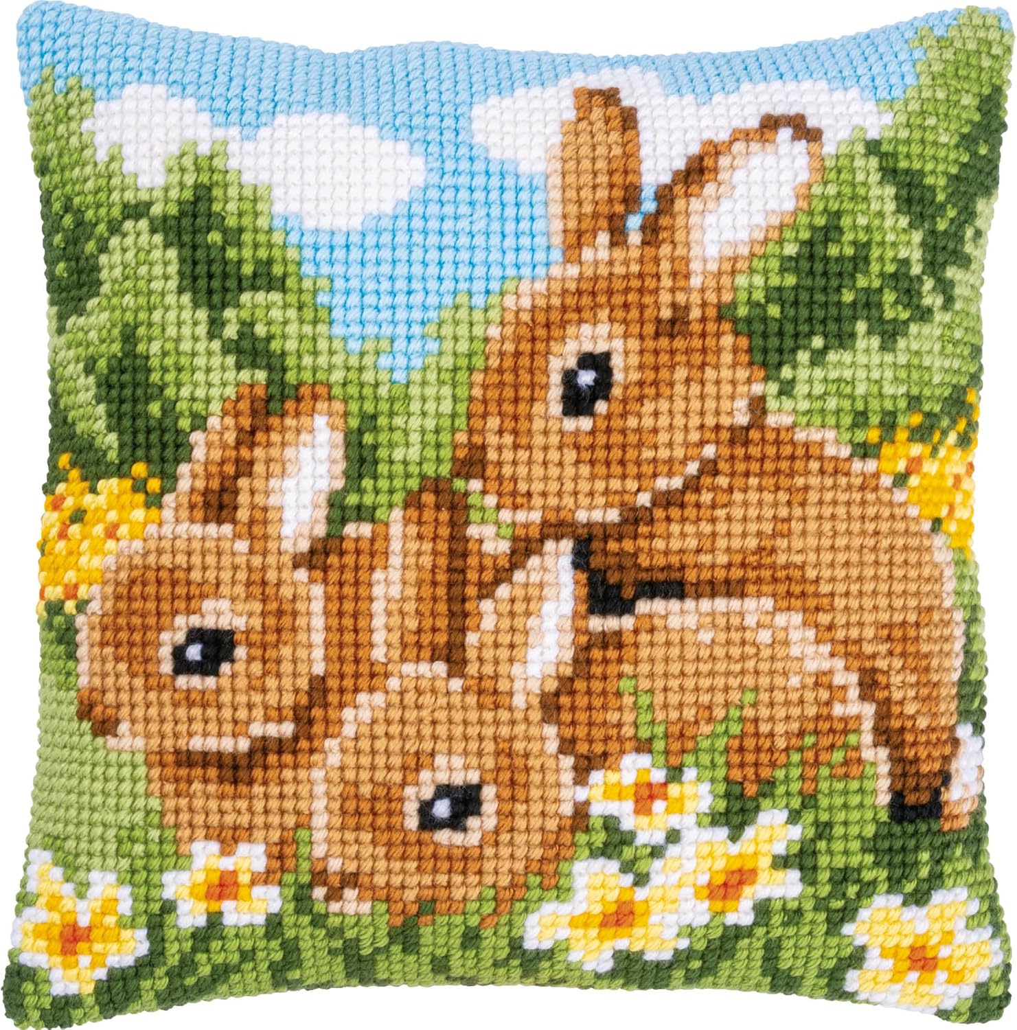 Vervaco Cross Stitch Cushion Rabbit Pattern 40 x 40 cm