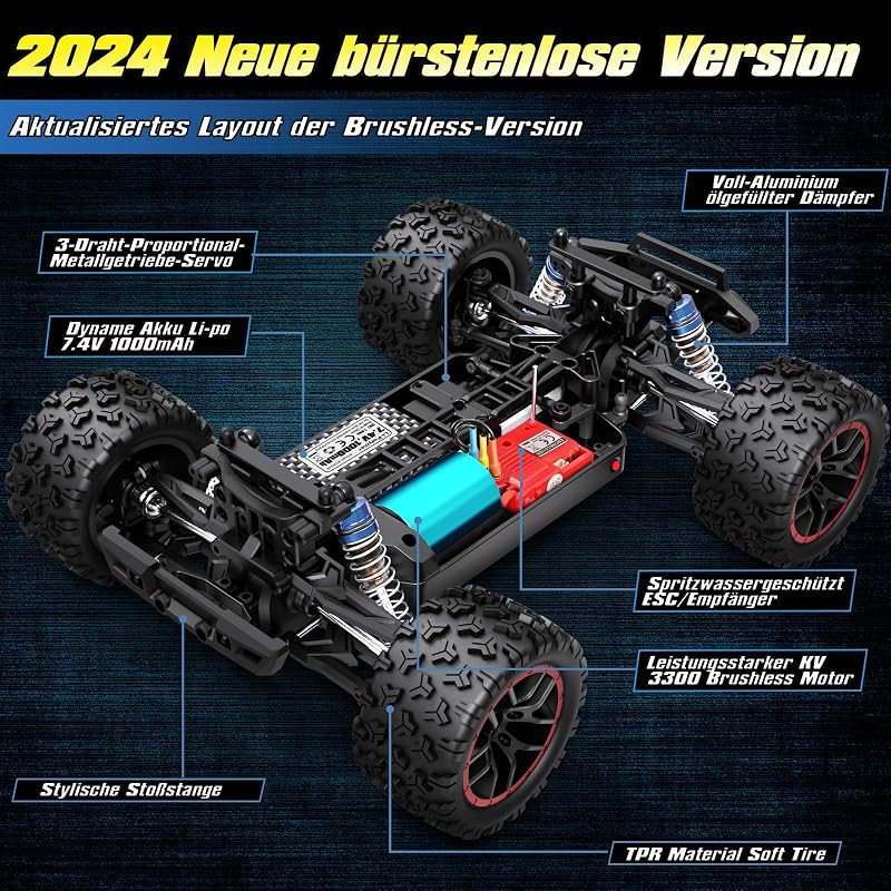 HAIBOXING 1:18 4WD RC Monster Truck 48km/h Brushless Távirányított Autó