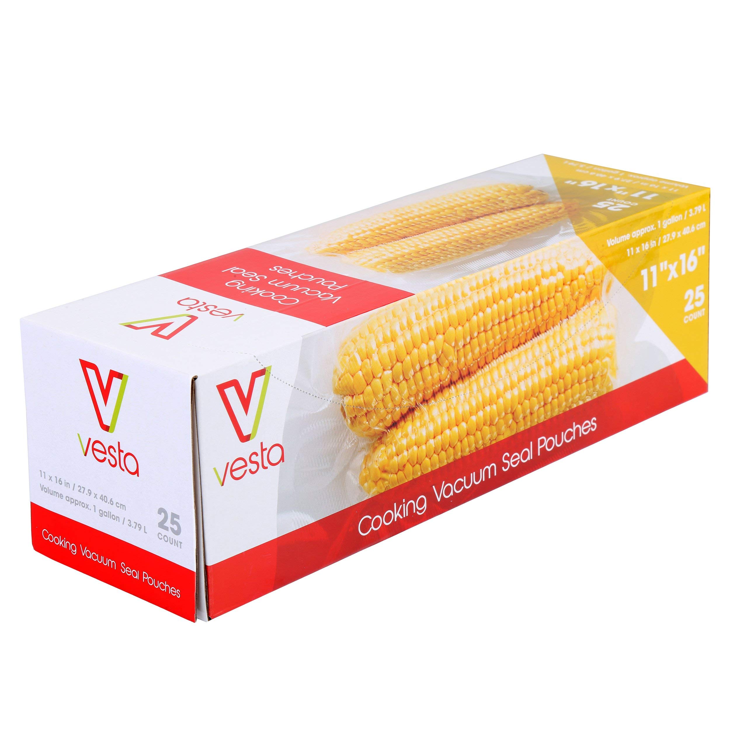 Photo 1 of 2 PCS BUNDLE
Vesta Precision Vacuum Seal Pouches - Clear and Embossed Vacuum Sealer Bags - Great for Food Storage and Sous Vide - 11 x 16 inches - 25 Vacuum Seal Bags Per Box