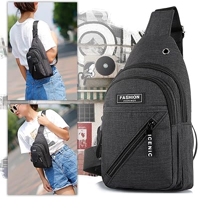 BDSHUNBF Sling Backpack - Stylish and Convenient Chest Bag Crossbody Sling Bag for Travel - Versatile One Shoulder Backpack - Trendy Cross Body Sling Bag for Men & Women