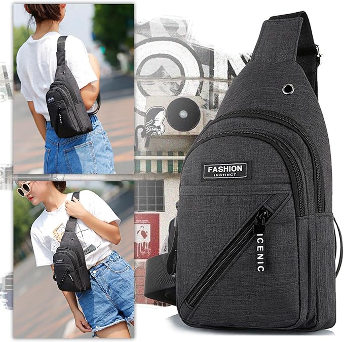 BDSHUNBF Sling Backpack - Stylish and Convenient Chest Bag Crossbody Sling Bag for Travel - Versatile One Shoulder Backpack - Trendy Cross Body Sling Bag for Men & Women