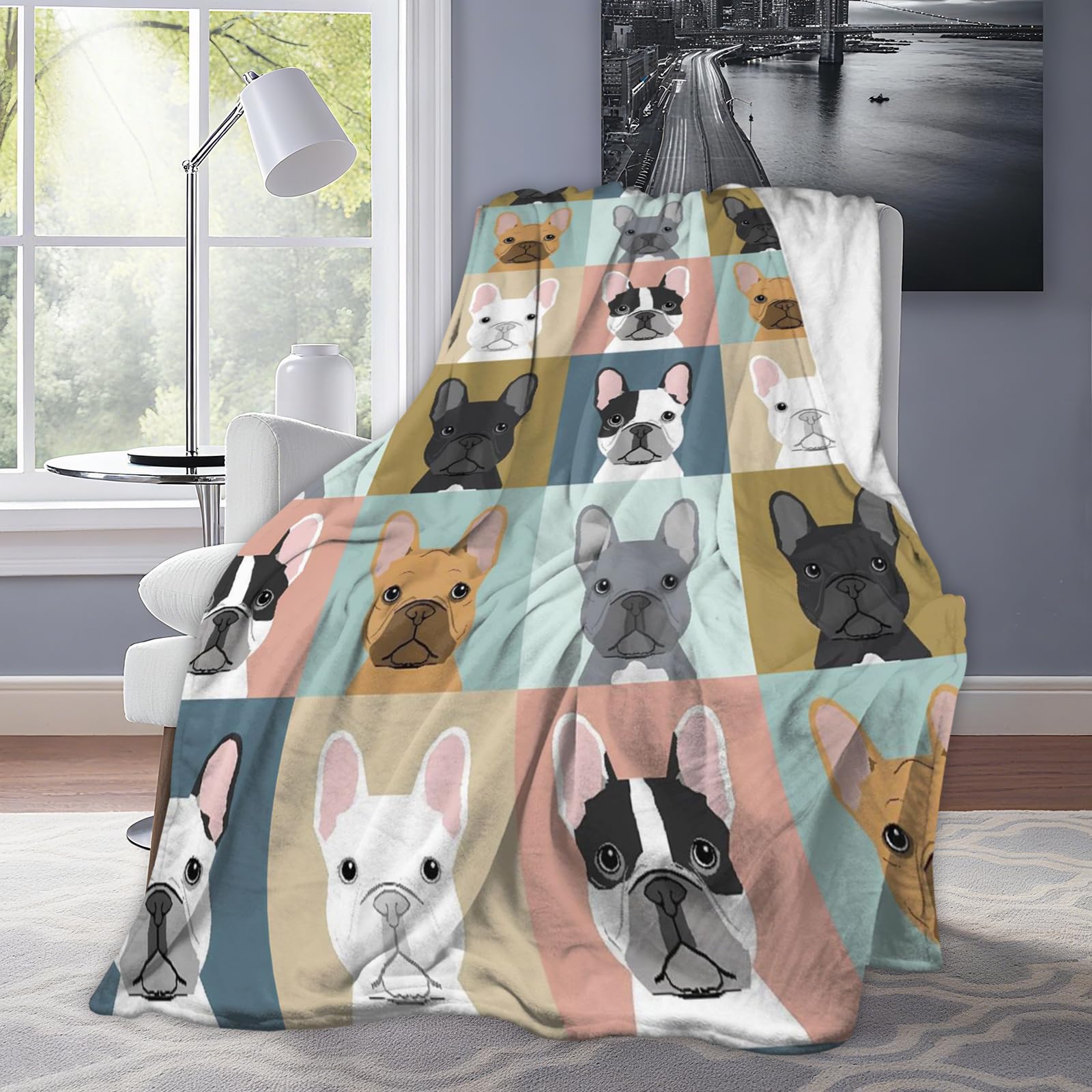 Newhomestyle French Bulldog Throw Blanket, Super Soft Anti-Pilling Bulldog Dog Flannel Blanket - Image 4