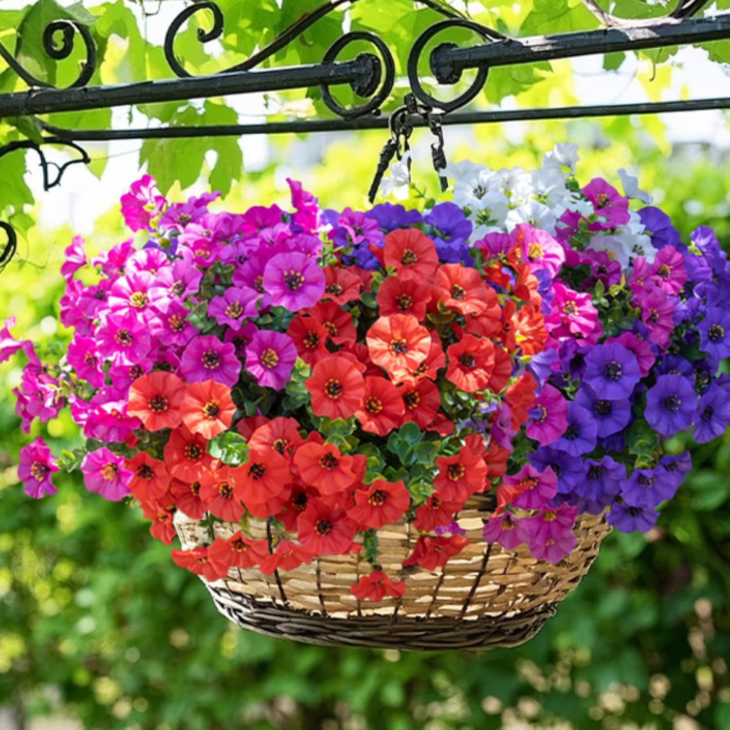 Artificial Flowers for Outdoors,UV Resistant Artificial Outdoor Flowers,Not-Fading Faux Flowers for Outdoor Planters for Front Door Porch Yard Patio Garden Home Decor,12 Bundles Mix 3 Colors - Image 6