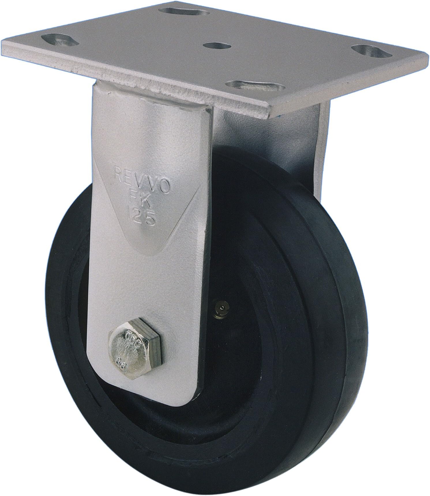 Revvo Caster TF5 200 PL1G 8" Diameter Polyurethane Wheel Plate Caster, 8" Length x 4.2" Width, 660 to 2200 lb Capacity Range