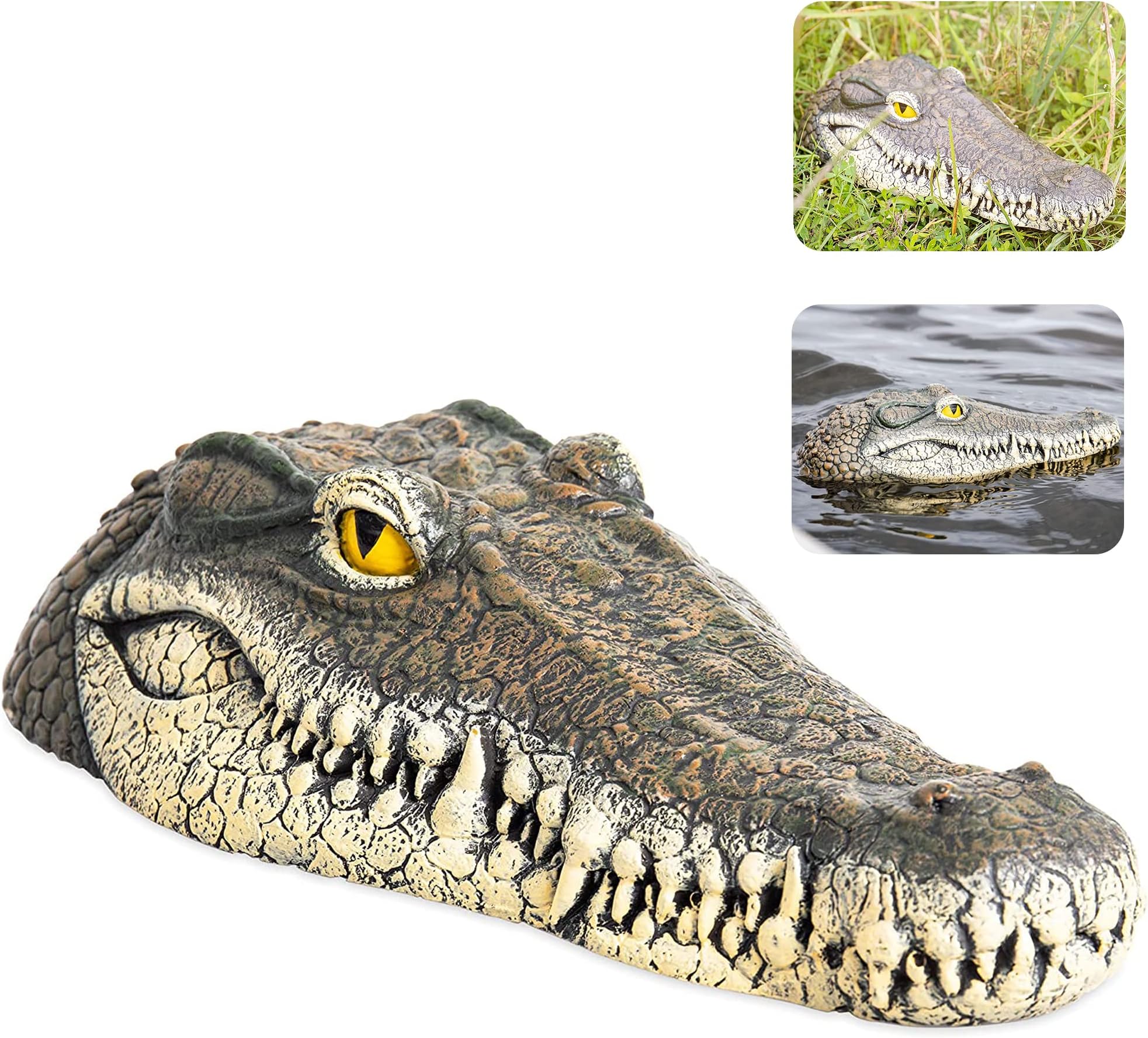 Homarden Alligator Pool Float Prank Stuff (13 x 6 x 3 Inches) - Decor for Goose, Predator, Heron Control - No Remote Control Alligator Head