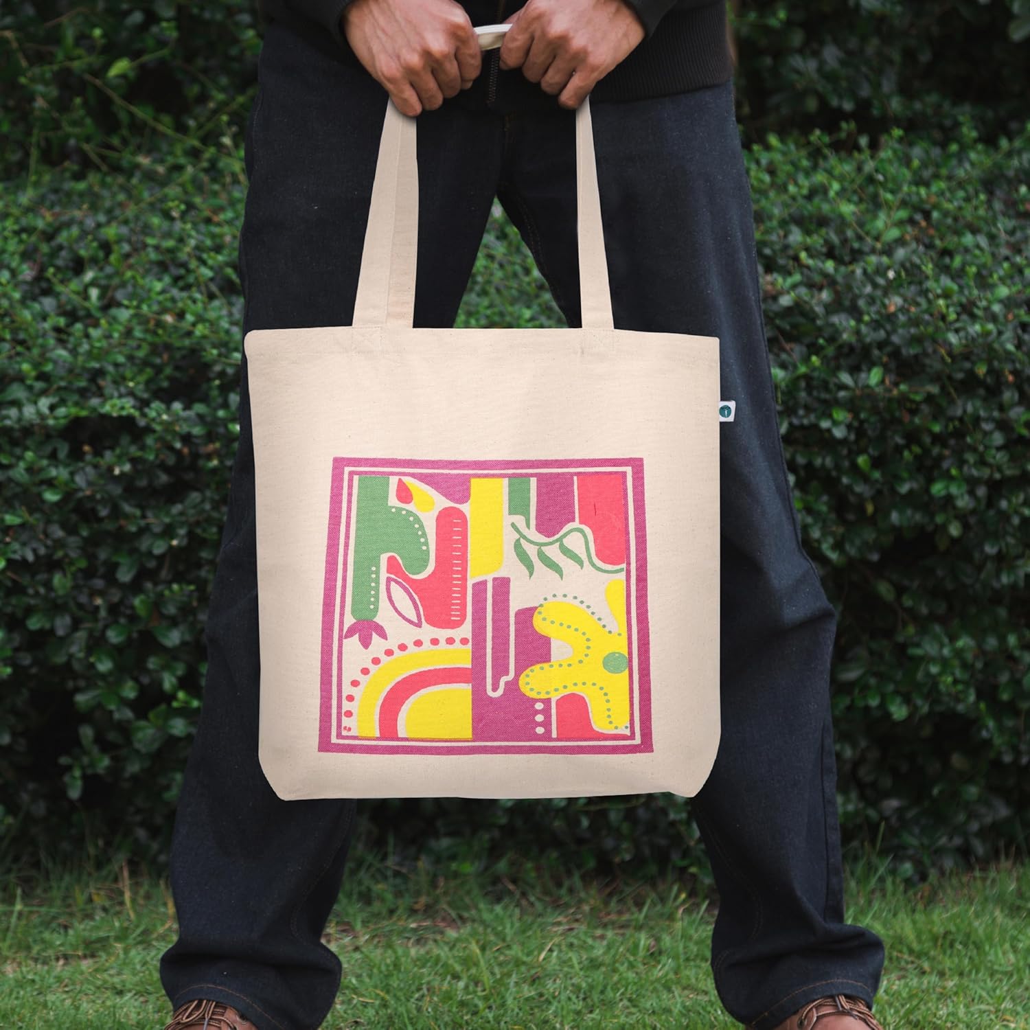 FINGERCRAFT Tote Bag, Lightweight High Capacity Canvas Shopping Bag, Multipurpose Use Grocery and Carry Bags for Men Women - Image 4