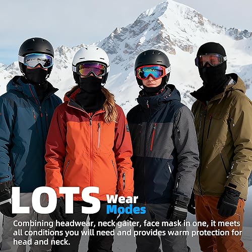 Miniatura 6 de Pasamontañas de esquí para invierno, térmica, resistente al viento, cálido, para clima frío, deportes al aire libre