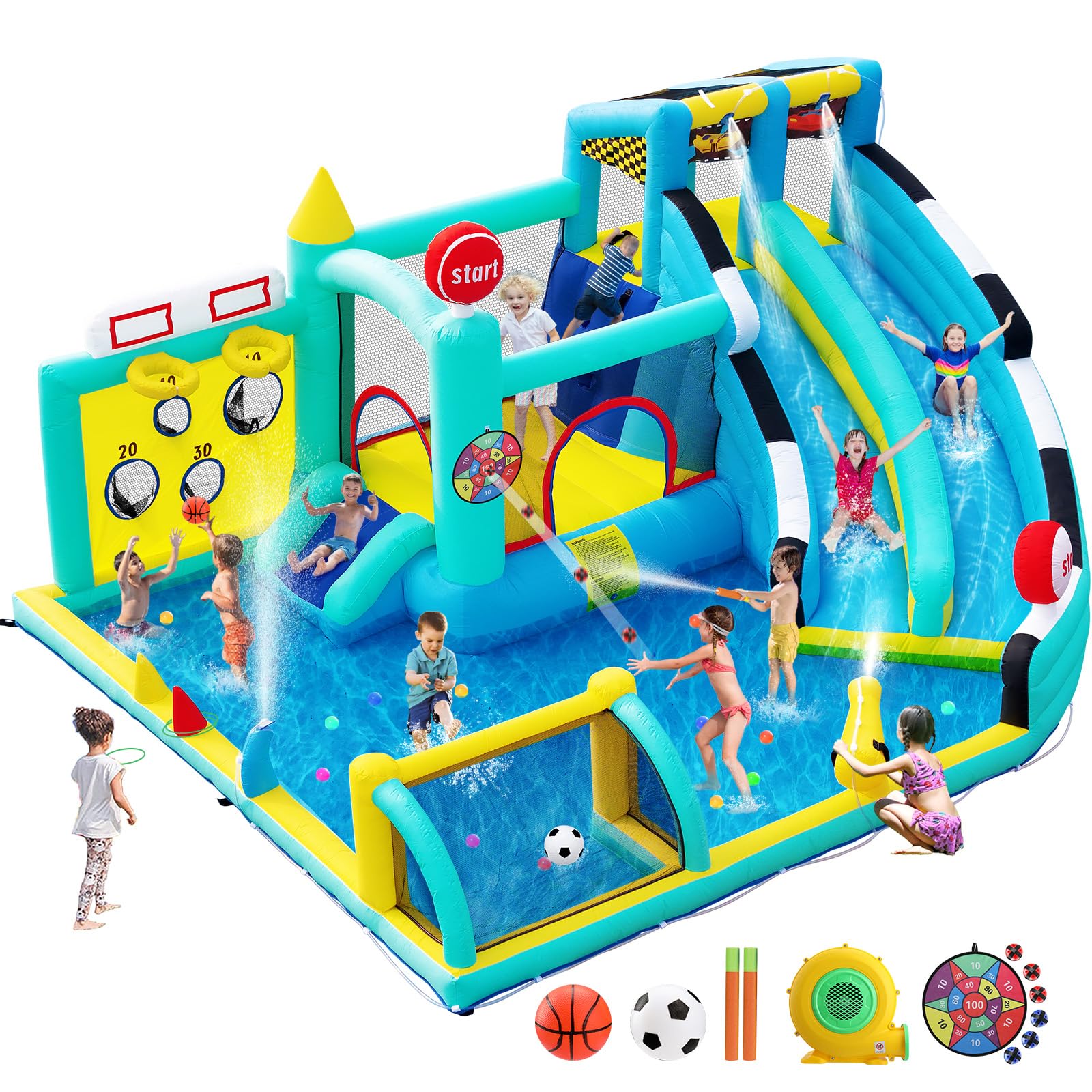 Bouncy Castle With Slide Trampoline And Ball Pit Inflatable Bounce |  Desertcart Seychelles