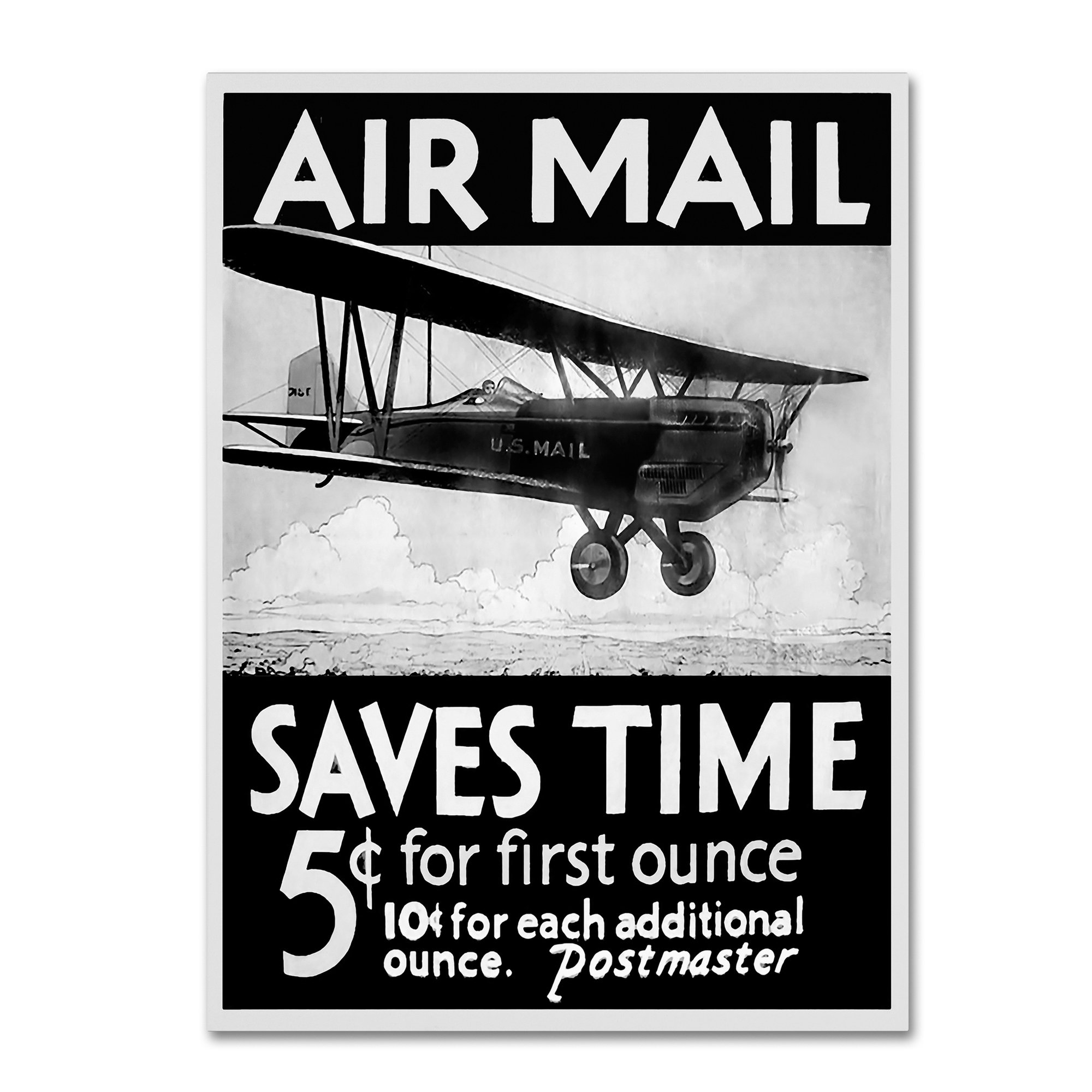 Airmail Saves Time by Vintage Apple Collection, 14x19-Inch