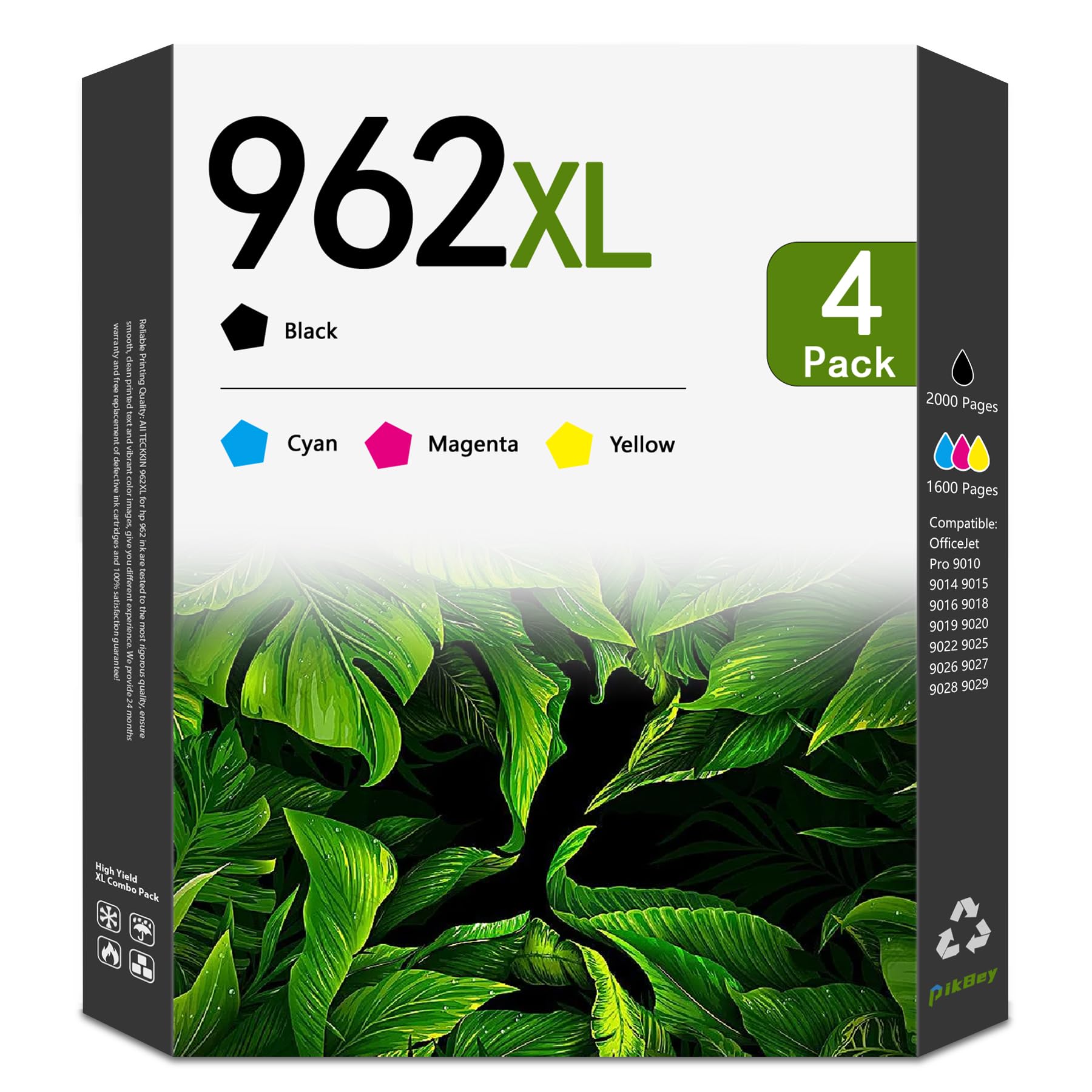 962XL Ink Cartridges Combo Pack (4-Pack, Black/Cyan/Magenta/Yellow) - Compatible 962 962XL Ink Cartridges Replacement for HP OfficeJet Pro 9010 9014 9015 9018 9019 9020 9022 9025 9026 Printer