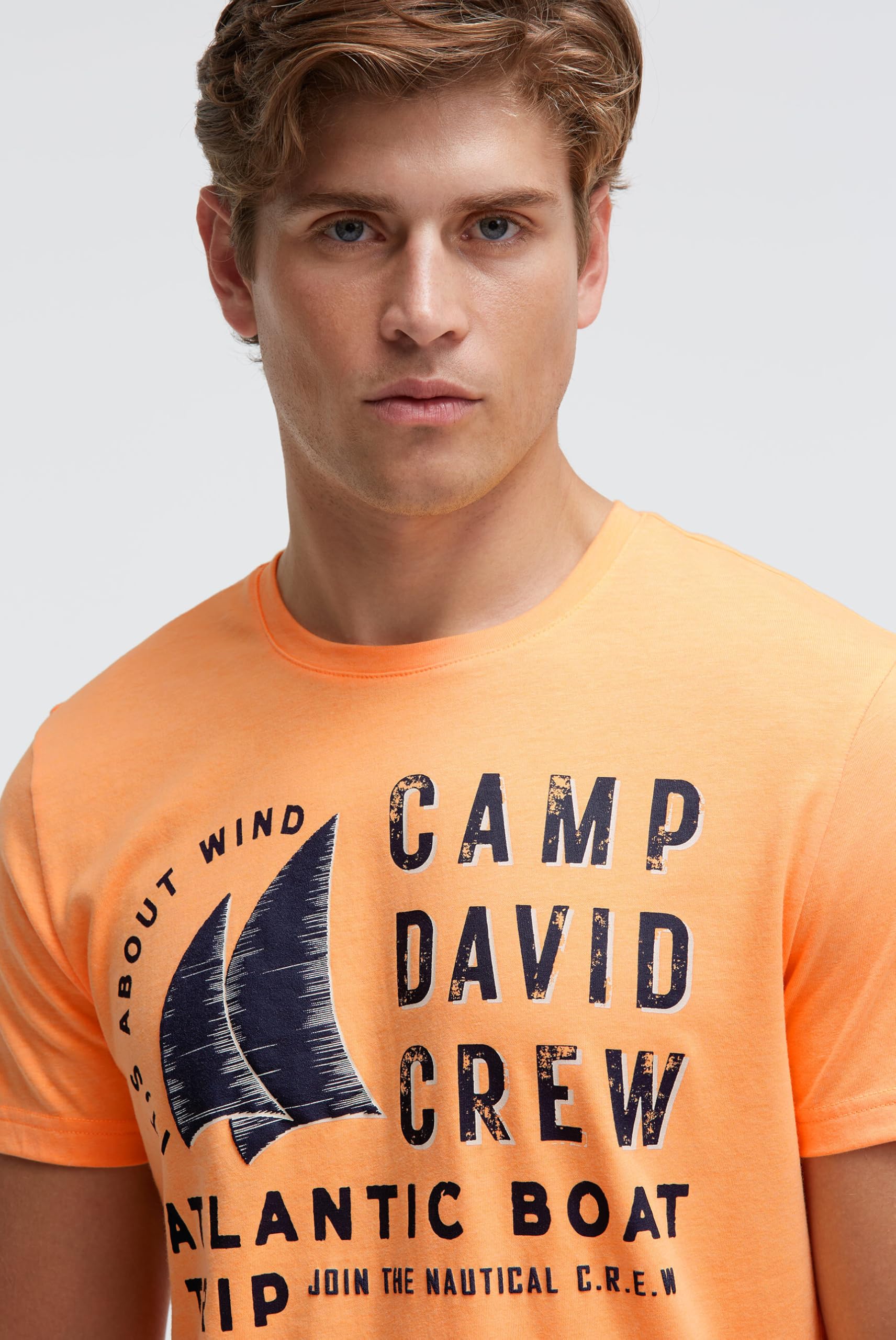 Camp David Herren T-Shirt mit Label Print