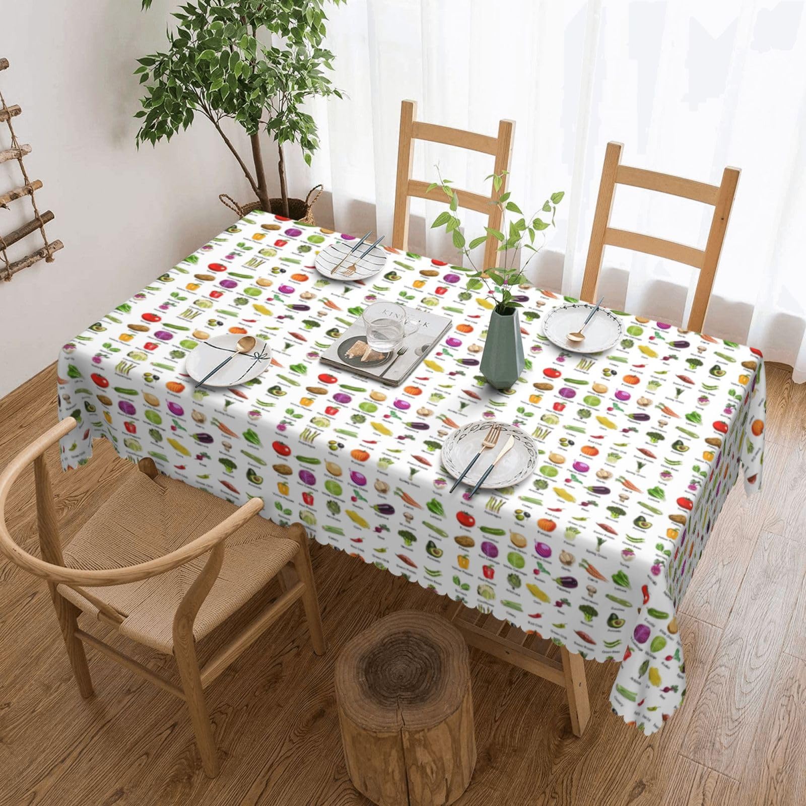 Nappe rectangulaire tissu légumes pour buffet et dîner