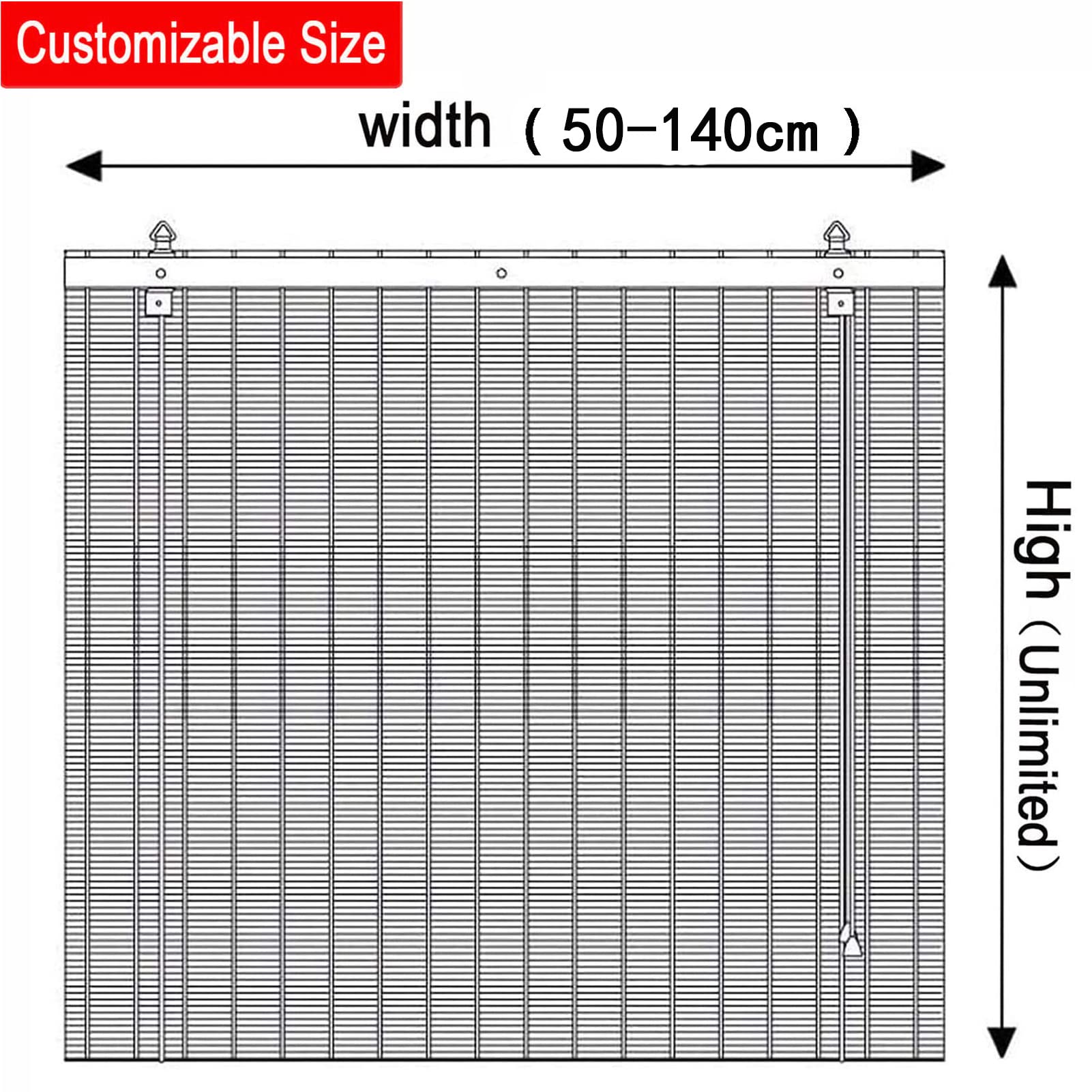 Stores à Enrouleur en Bambou Blanc,Store Occultant en Bambou Exterieur,Store Pare-Soleil pour Terrasse,50% Intimité Écran Filtrage De La Lumière Stores Enroulables (WxH:70x140cm/28x55in)
